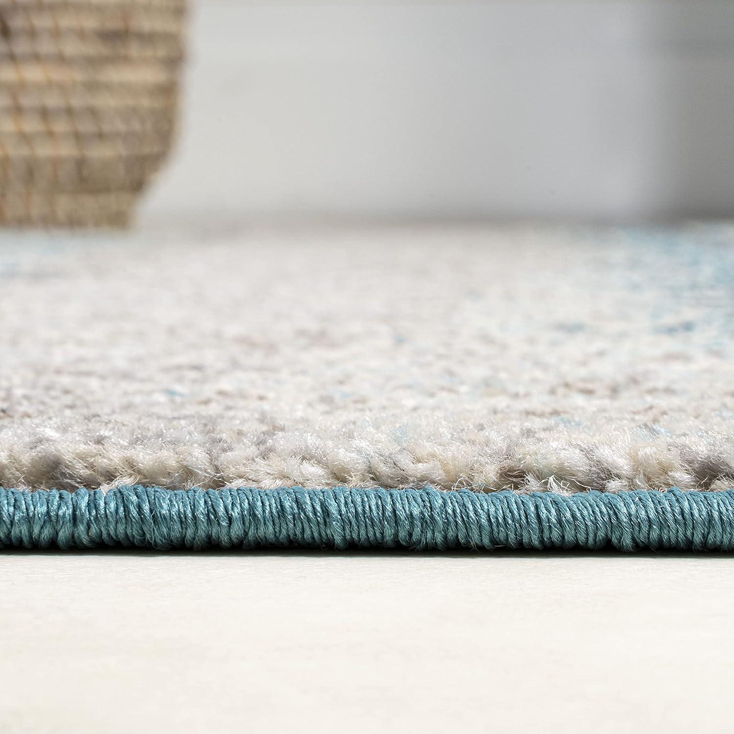 imageJONATHAN Y Modern Abstract Vintage CreamTurquoise Indoor Area Rug 5x8 Contemporary POP Transitional EasyCleaning for Living Room Bedroom Kitchen Pet Friendly NonShedding CTP105C5CreamTurquoise