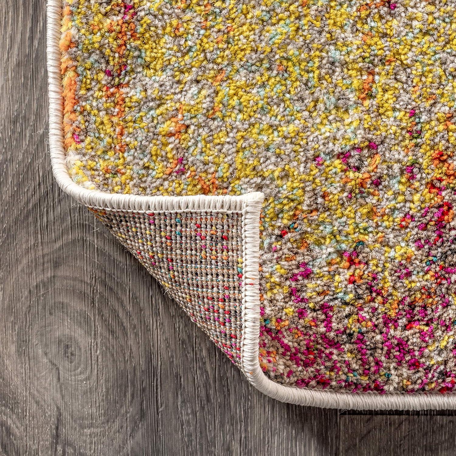 imageJONATHAN Y Modern Abstract Vintage CreamTurquoise Indoor Area Rug 5x8 Contemporary POP Transitional EasyCleaning for Living Room Bedroom Kitchen Pet Friendly NonShedding CTP105C5CreamPink