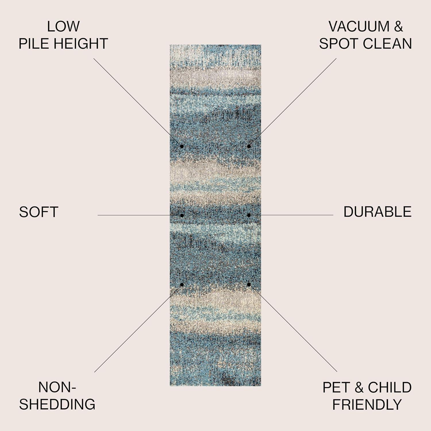 imageJONATHAN Y Modern Abstract Vintage CreamTurquoise Indoor Area Rug 5x8 Contemporary POP Transitional EasyCleaning for Living Room Bedroom Kitchen Pet Friendly NonShedding CTP105C5CreamTurquoise