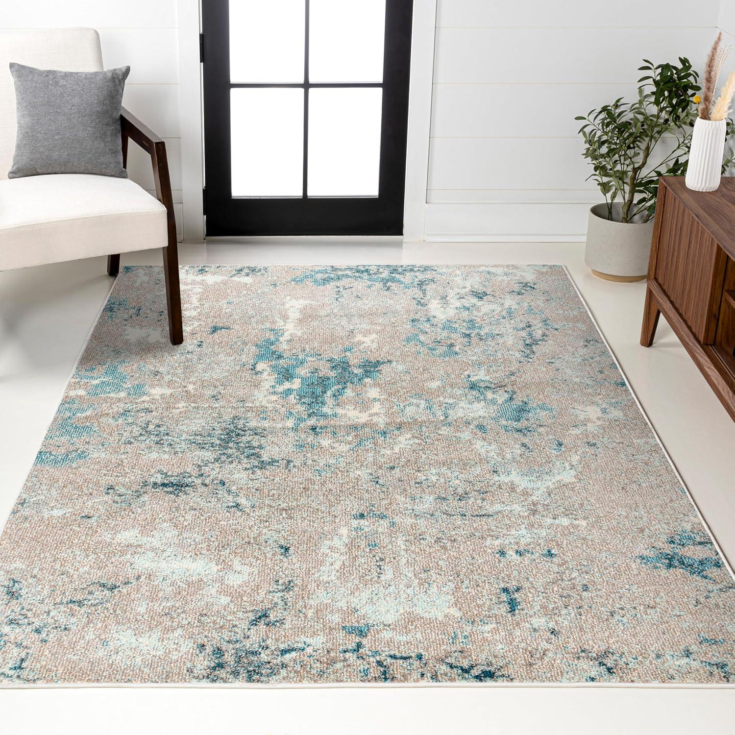 imageJONATHAN Y Modern Abstract Vintage Faded BlueGray Indoor Area Rug 8x10 Contemporary POP Transitional EasyCleaning for Living Room Bedroom Kitchen Pet Friendly NonShedding CTP103A8BlueGray