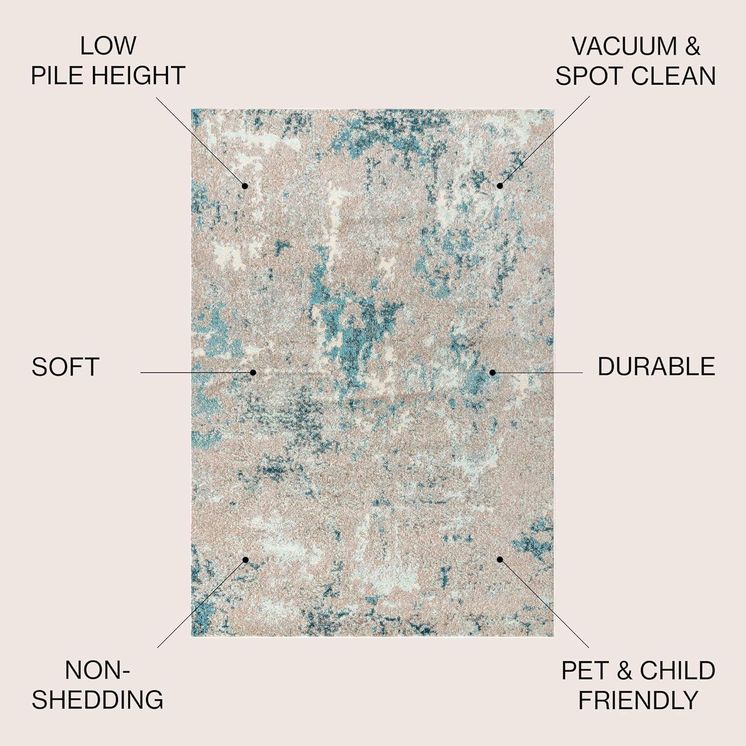 imageJONATHAN Y Modern Abstract Vintage Faded BlueGray Indoor Area Rug 8x10 Contemporary POP Transitional EasyCleaning for Living Room Bedroom Kitchen Pet Friendly NonShedding CTP103A8BlueGray