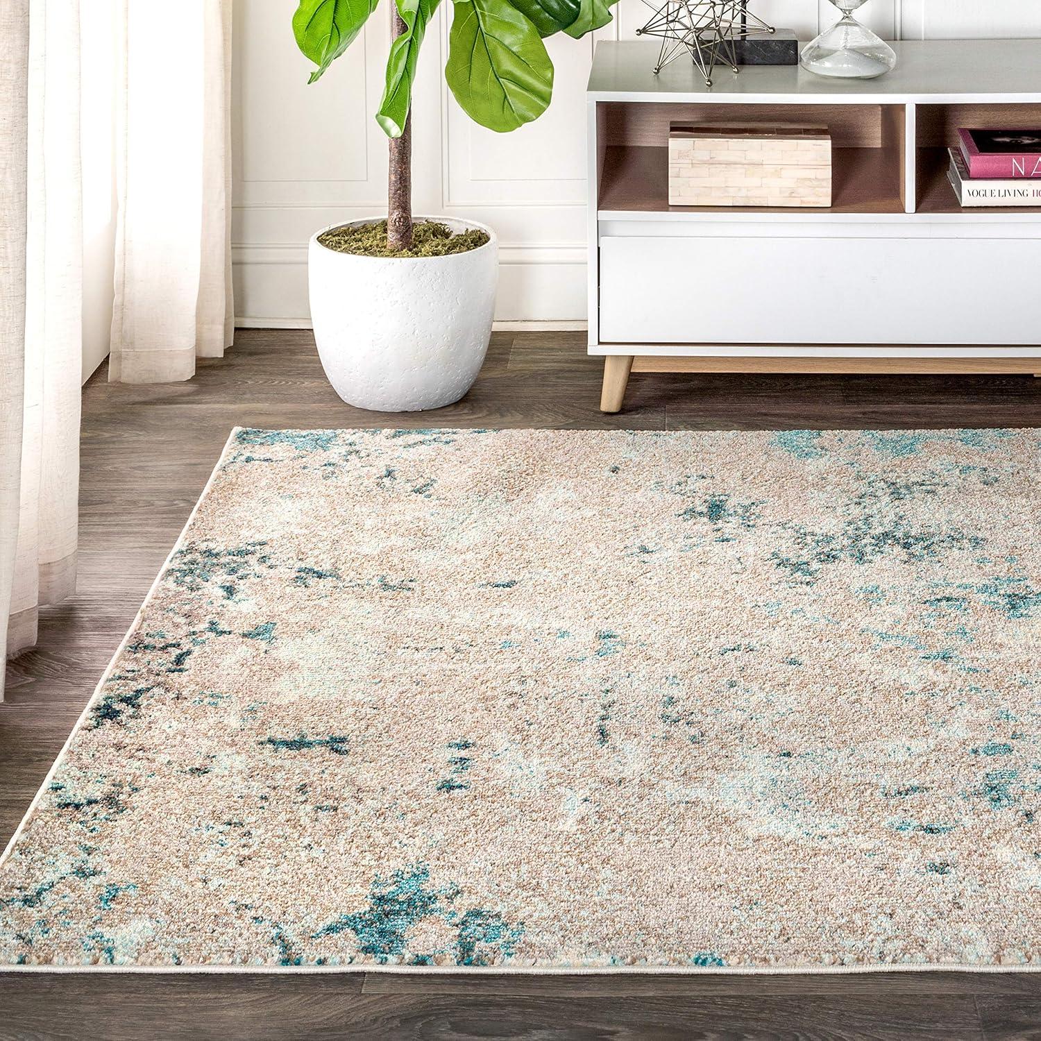 imageJONATHAN Y Modern Abstract Vintage Faded BlueGray Indoor Area Rug 8x10 Contemporary POP Transitional EasyCleaning for Living Room Bedroom Kitchen Pet Friendly NonShedding CTP103A8BlueGray
