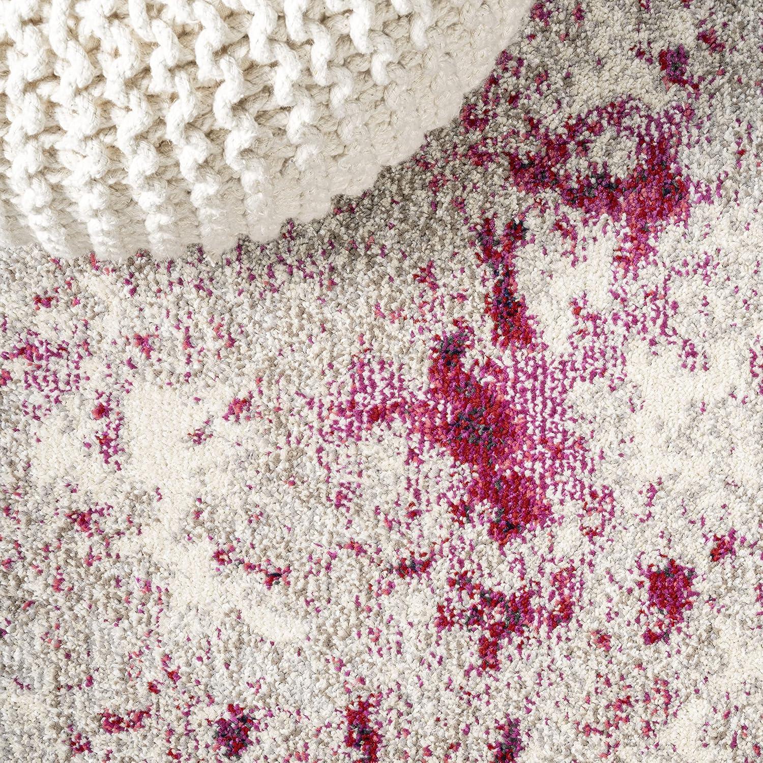 imageJONATHAN Y Modern Abstract Vintage Faded BlueGray Indoor Area Rug 8x10 Contemporary POP Transitional EasyCleaning for Living Room Bedroom Kitchen Pet Friendly NonShedding CTP103A8MaroonGray