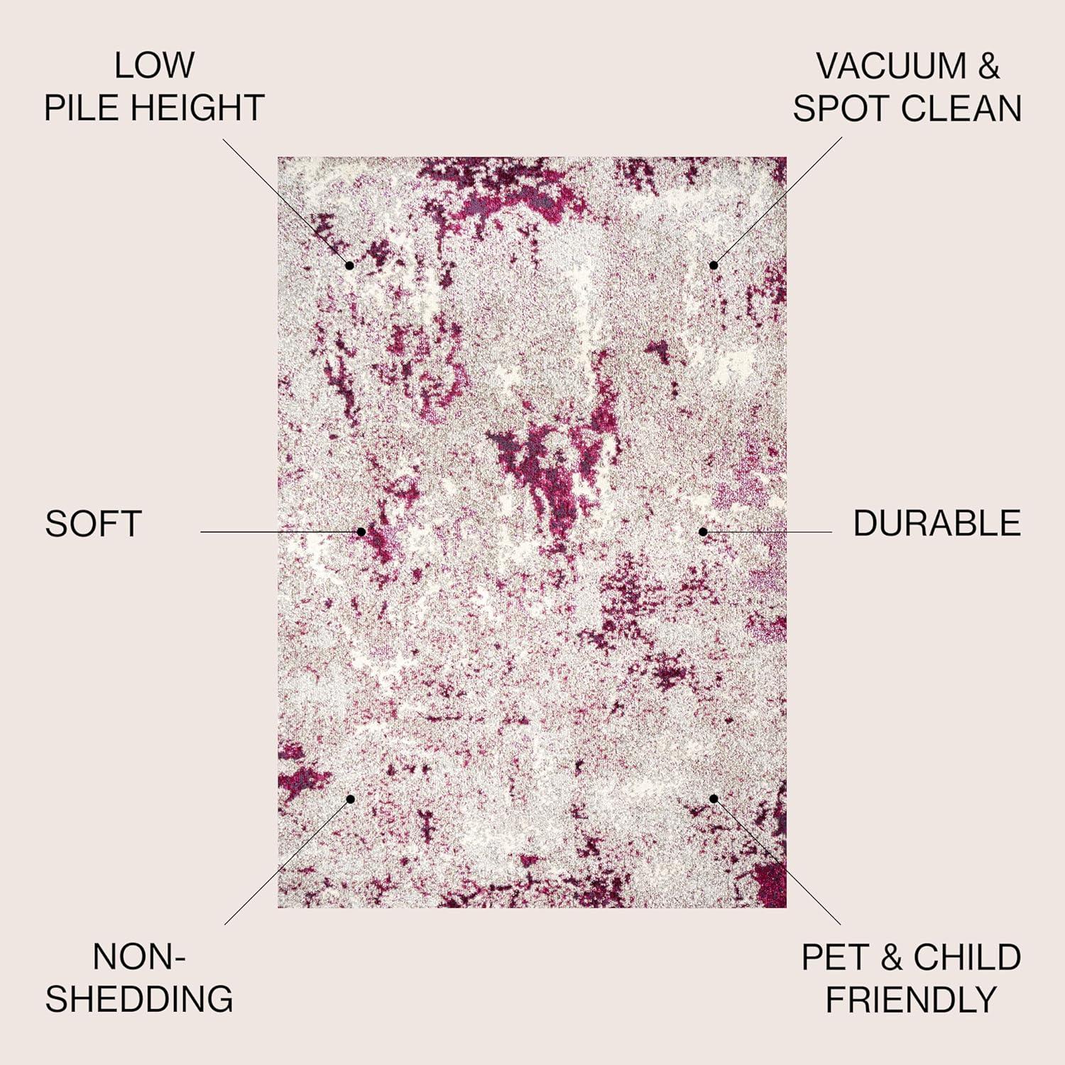 imageJONATHAN Y Modern Abstract Vintage Faded BlueGray Indoor Area Rug 8x10 Contemporary POP Transitional EasyCleaning for Living Room Bedroom Kitchen Pet Friendly NonShedding CTP103A8MaroonGray