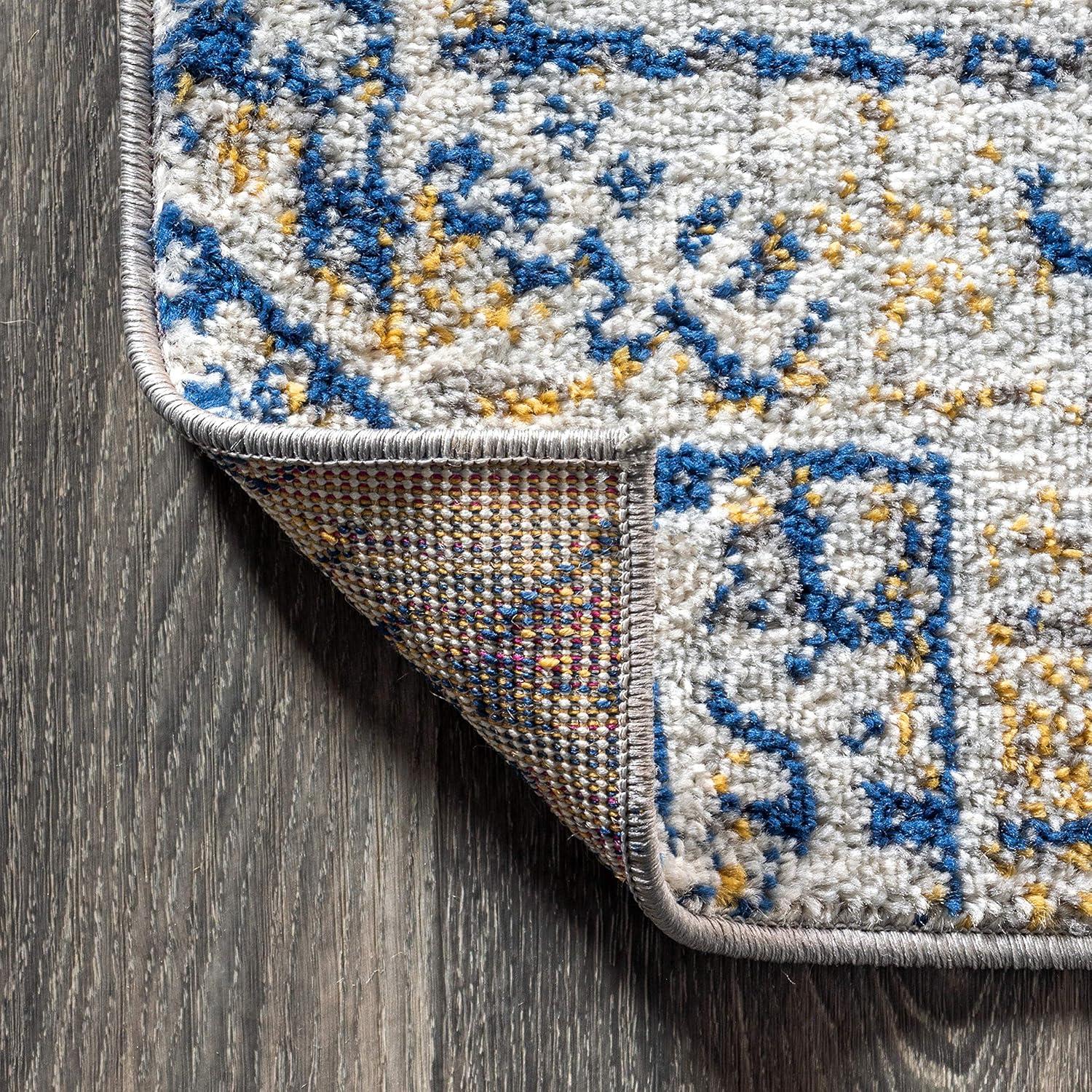 imageJONATHAN Y Modern Boho Vintage CreamBlue Indoor Area Rug 8x10 Bohemian Traditional EasyCleaning for Living Room Bedroom Kitchen Pet Friendly NonShedding MDP203A879 x 10 Rectangular