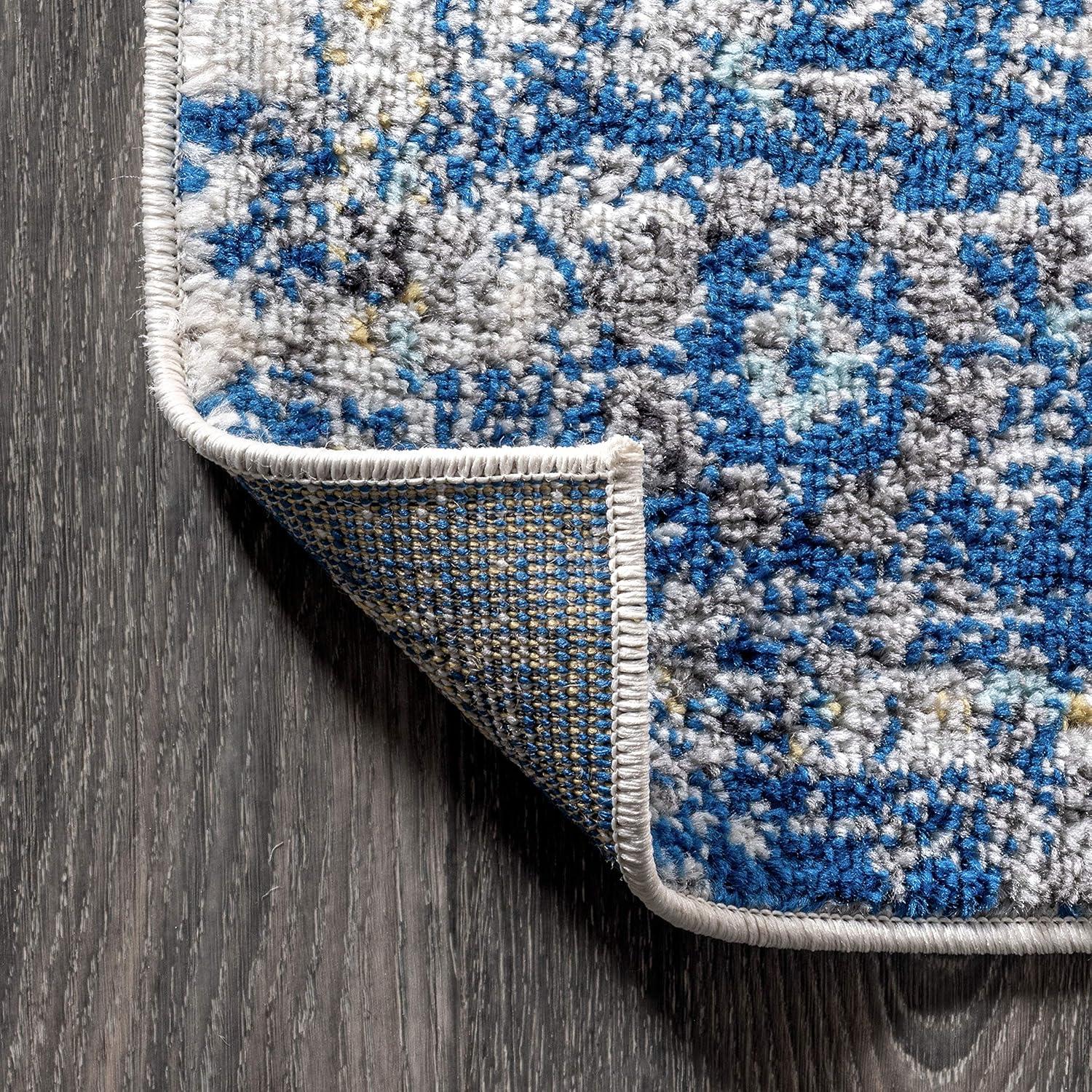 imageJONATHAN Y Modern Boho Vintage Medallion IvoryBlue Runner Rug 2x8 Bohemian Traditional EasyCleaning for Living Room Bedroom Kitchen Pet Friendly NonShedding MDP201A283 x 5 Rectangular