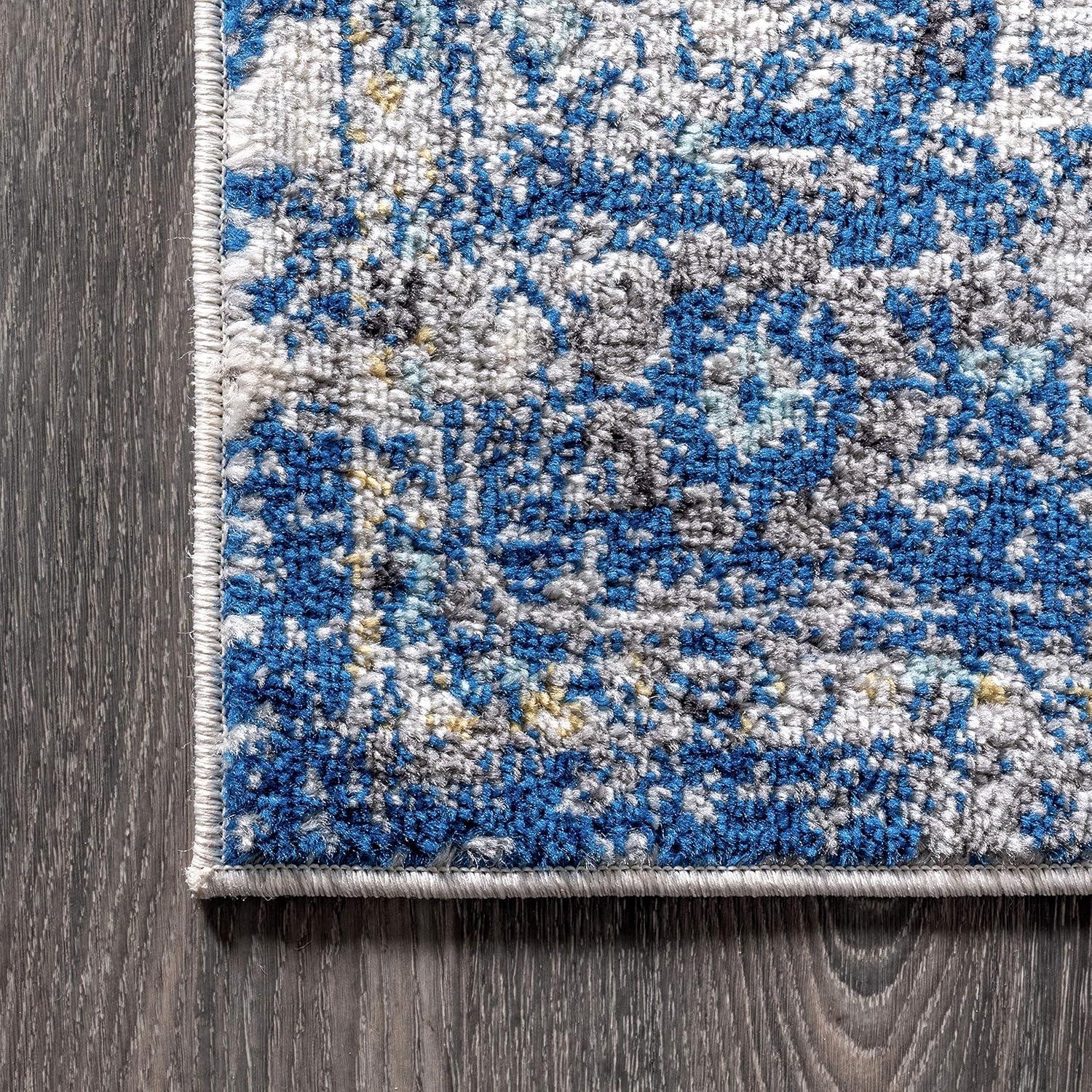 imageJONATHAN Y Modern Boho Vintage Medallion IvoryBlue Runner Rug 2x8 Bohemian Traditional EasyCleaning for Living Room Bedroom Kitchen Pet Friendly NonShedding MDP201A283 x 5 Rectangular