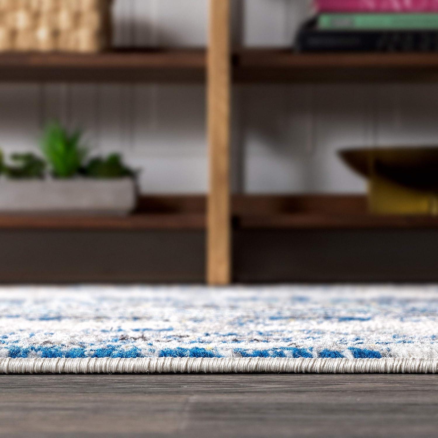 imageJONATHAN Y Modern Boho Vintage Medallion IvoryBlue Runner Rug 2x8 Bohemian Traditional EasyCleaning for Living Room Bedroom Kitchen Pet Friendly NonShedding MDP201A2853 x 77 Rectangular