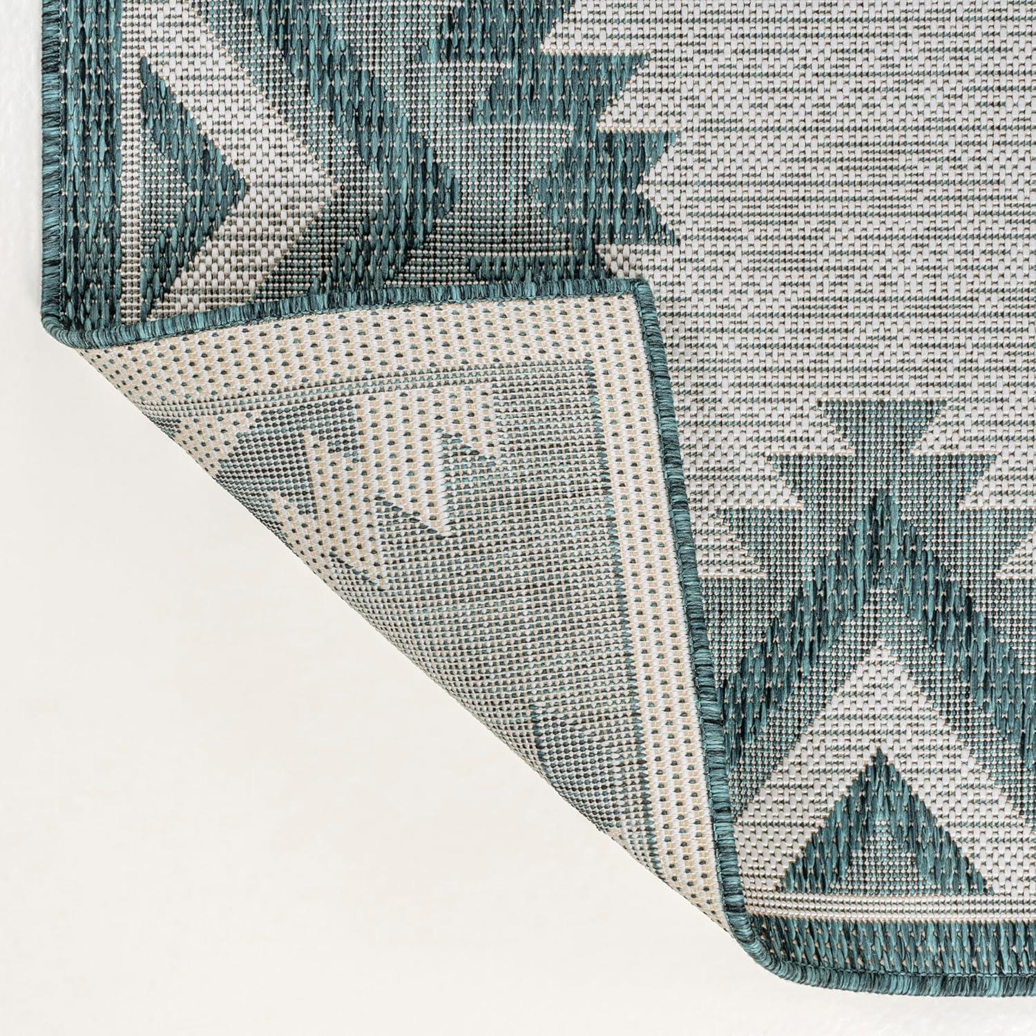 imageJONATHAN Y Moroccan Diamond Indoor Outdoor Area Rug 8X10 GreenCream Lior Geometric for Backyard Patio Porch EasyCleaning High Traffic PetFriendly NonShedding TSN202D8TurquoiseCream