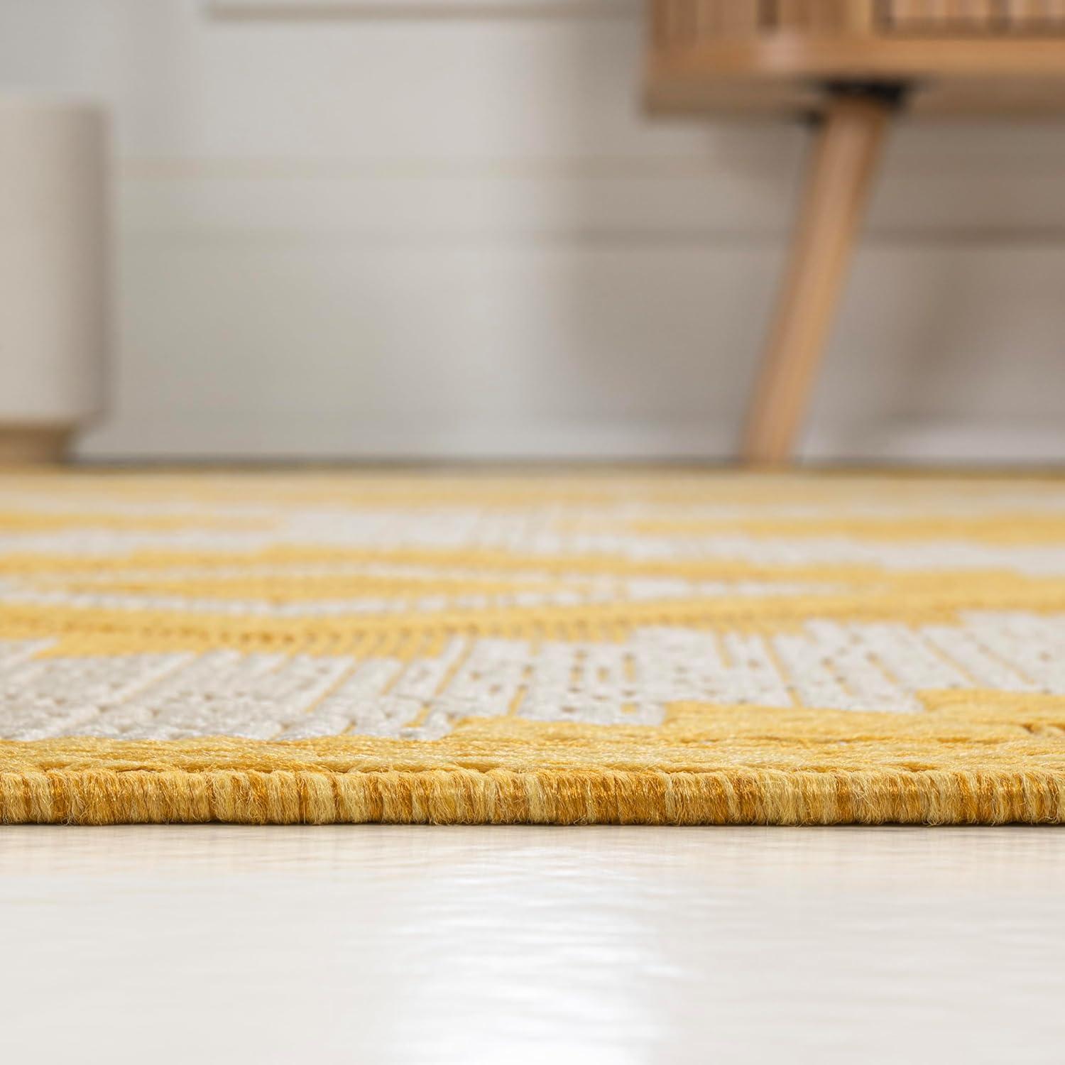 imageJONATHAN Y Moroccan Diamond Indoor Outdoor Area Rug 8X10 GreenCream Lior Geometric for Backyard Patio Porch EasyCleaning High Traffic PetFriendly NonShedding TSN202D8YellowCream