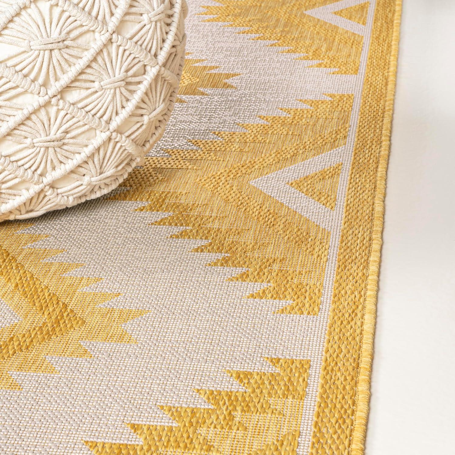 imageJONATHAN Y Moroccan Diamond Indoor Outdoor Area Rug 8X10 GreenCream Lior Geometric for Backyard Patio Porch EasyCleaning High Traffic PetFriendly NonShedding TSN202D8YellowCream