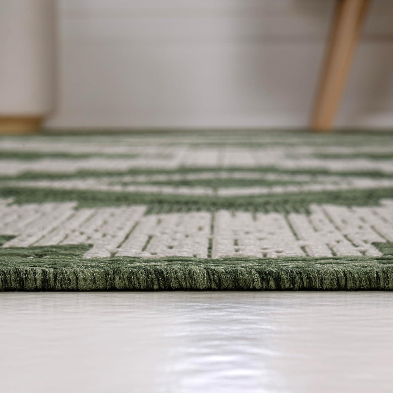 imageJONATHAN Y Moroccan Diamond Indoor Outdoor Area Rug 8X10 GreenCream Lior Geometric for Backyard Patio Porch EasyCleaning High Traffic PetFriendly NonShedding TSN202D8GreenCream