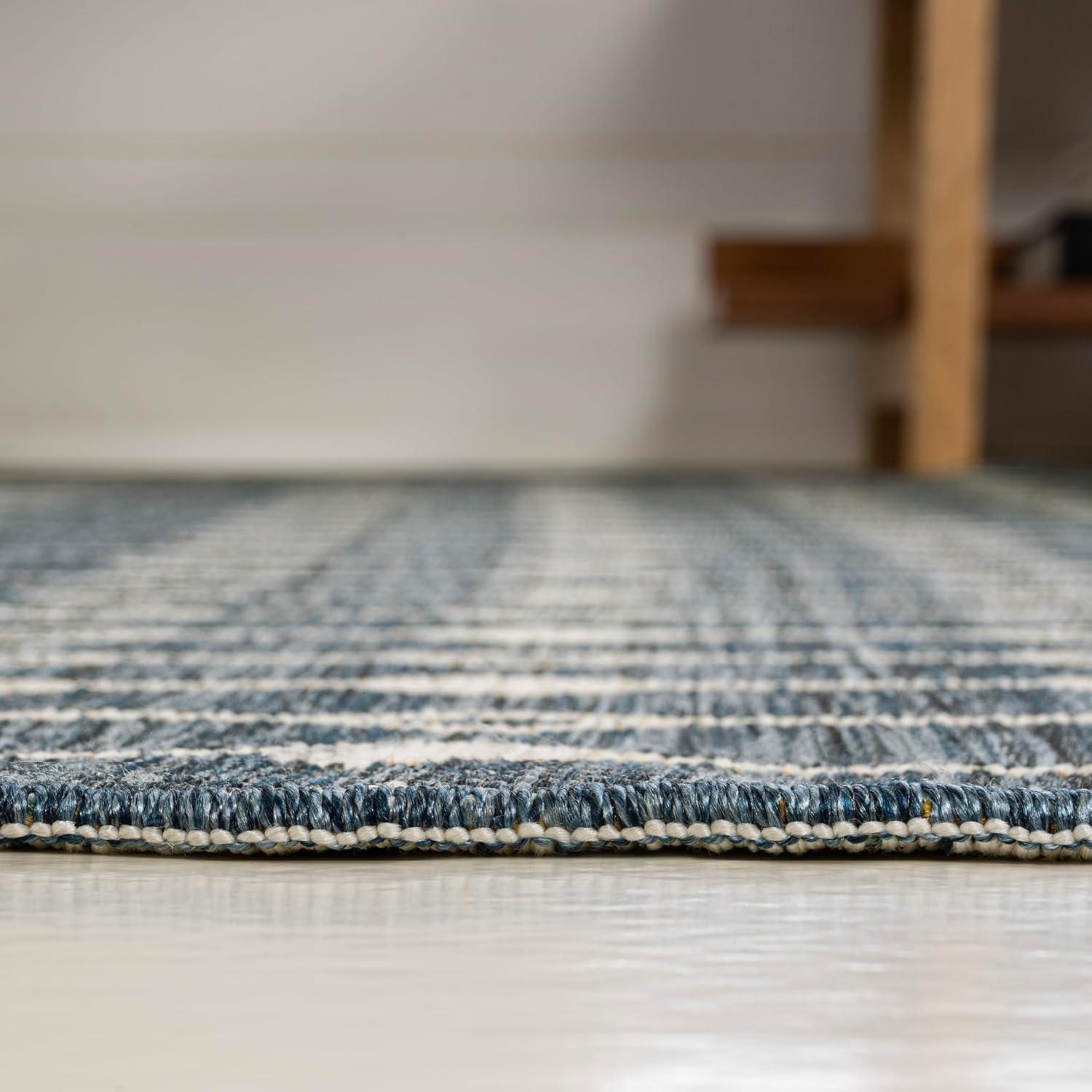 imageJONATHAN Y Moroccan Reversible Washable Indoor Outdoor Area Rug 8X10 NavyCream Zana Modern Geometric for Backyard Patio Porch EasyCleaning High Traffic PetFriendly NonShedding SVH110A8311 x 6 Rectangular