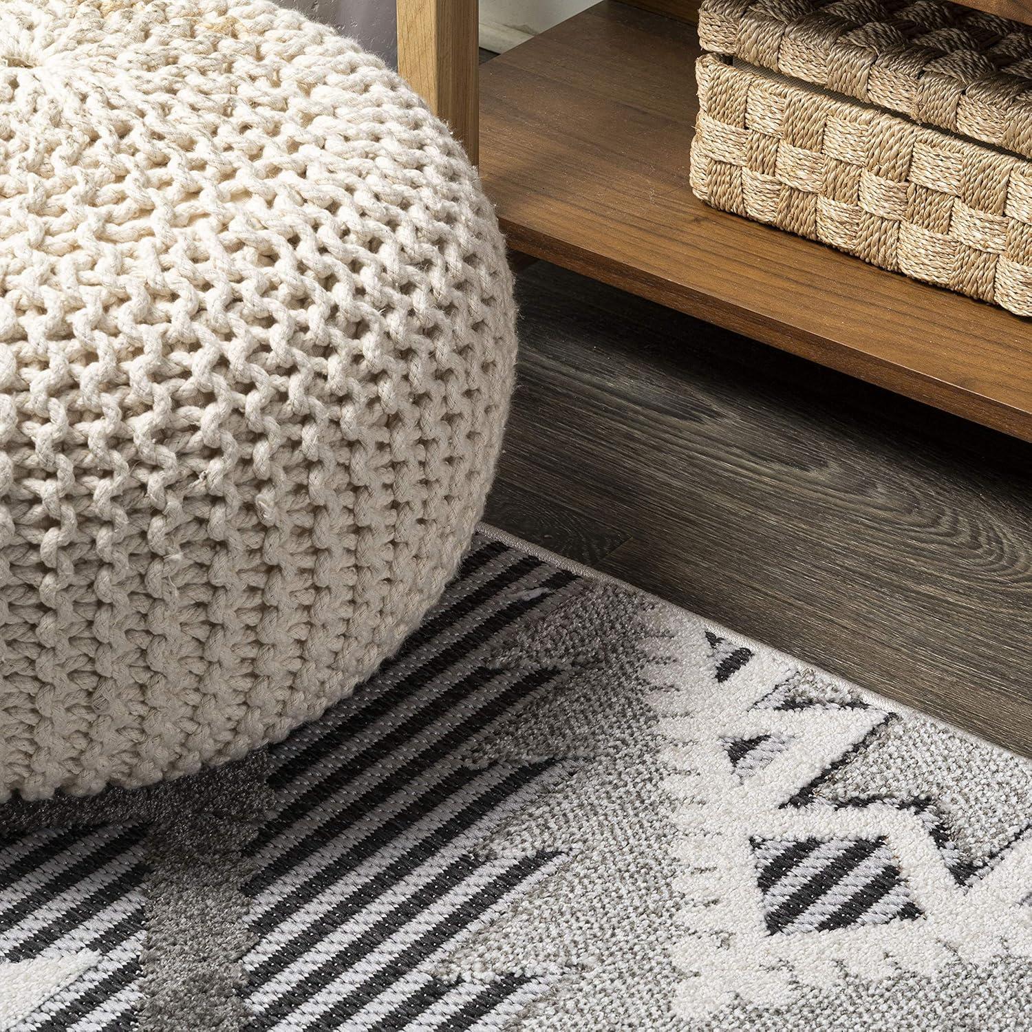 imageJONATHAN Y Neutral Diamond Kilim Indoor Outdoor Area Rug 8X10 GrayWhiteBlack Sumak HighLow Pile for Backyard Patio Porch EasyCleaning High Traffic PetFriendly NonShedding SBH107B8GrayWhiteBlack