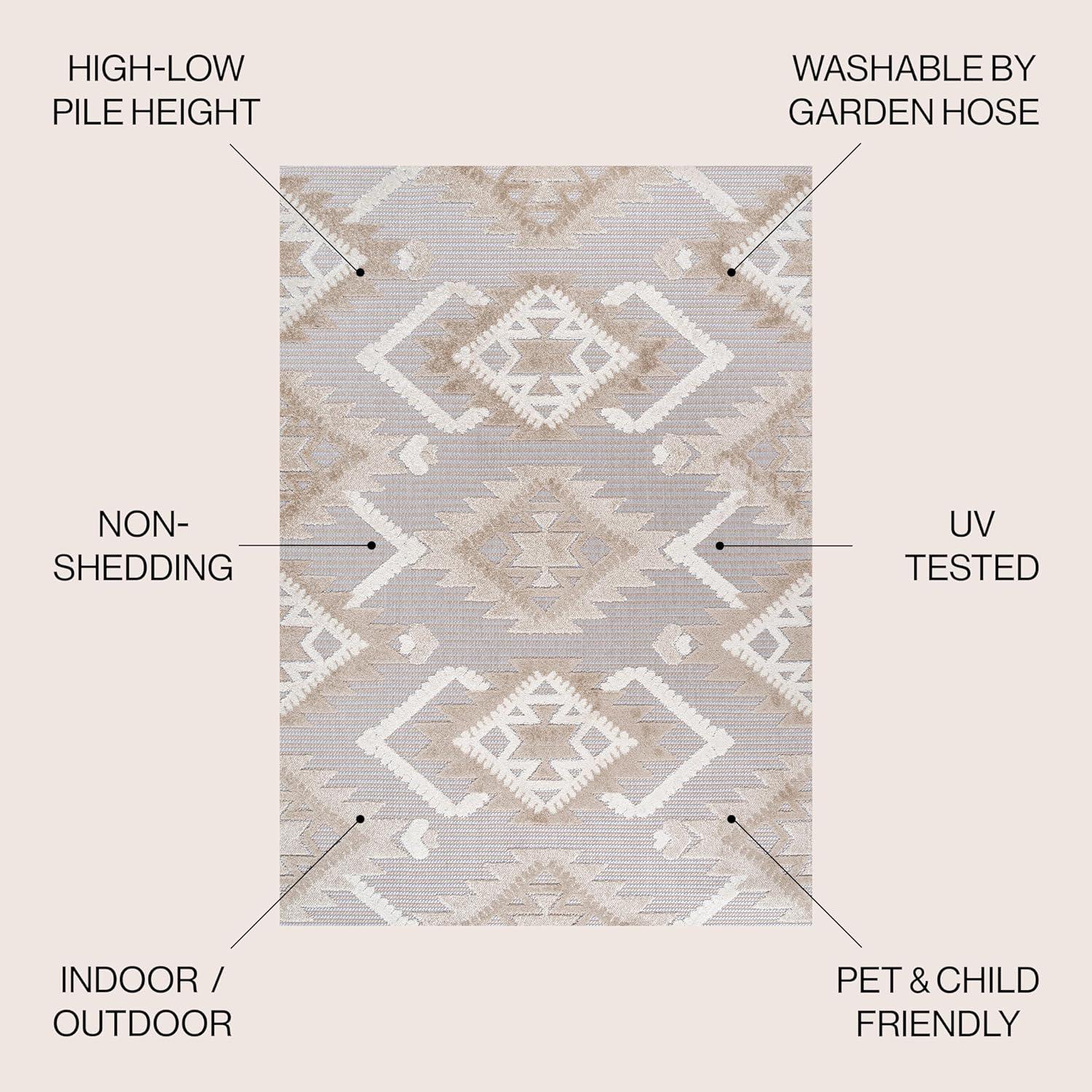 imageJONATHAN Y Neutral Diamond Kilim Indoor Outdoor Area Rug 8X10 GrayWhiteBlack Sumak HighLow Pile for Backyard Patio Porch EasyCleaning High Traffic PetFriendly NonShedding SBH107B8BeigeGray