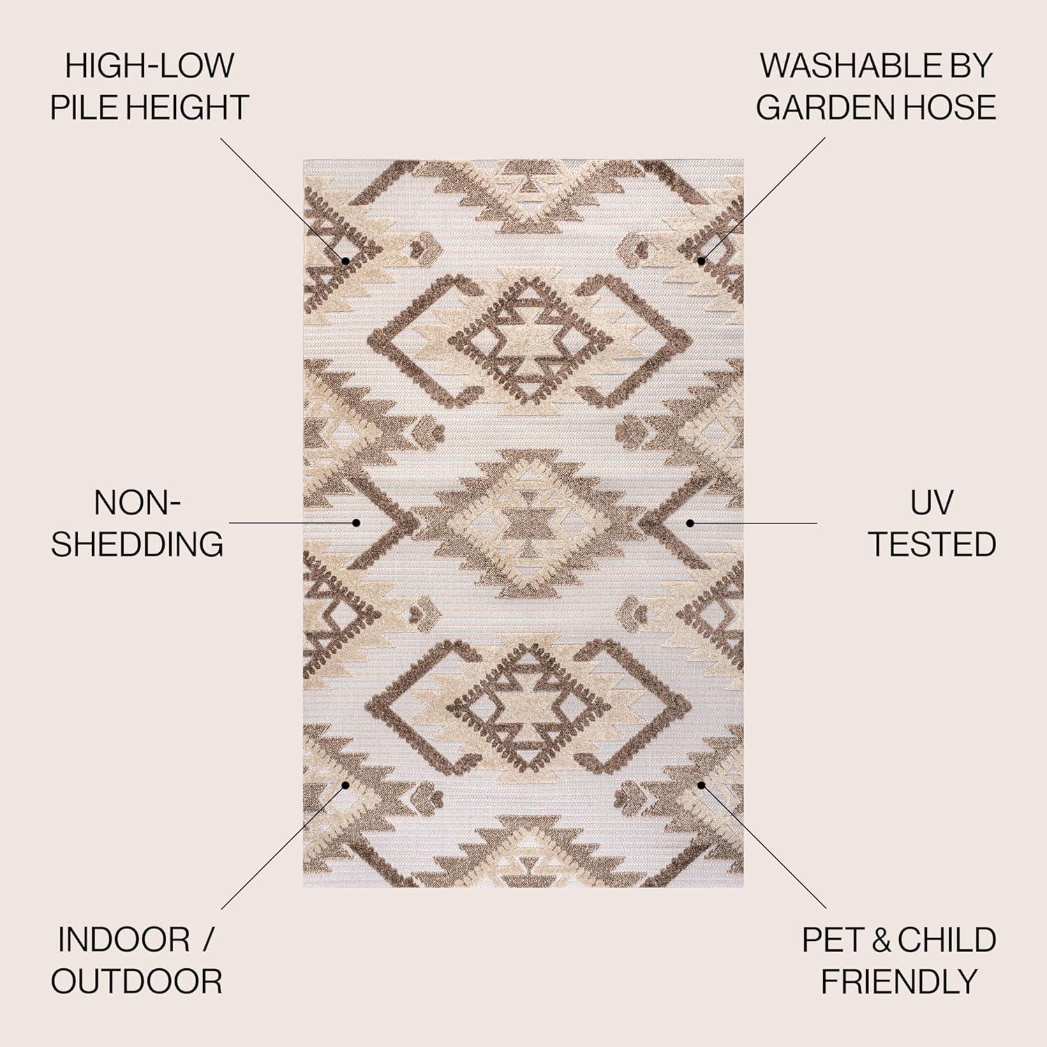 imageJONATHAN Y Neutral Diamond Kilim Indoor Outdoor Area Rug 8X10 GrayWhiteBlack Sumak HighLow Pile for Backyard Patio Porch EasyCleaning High Traffic PetFriendly NonShedding SBH107B8BrownIvory