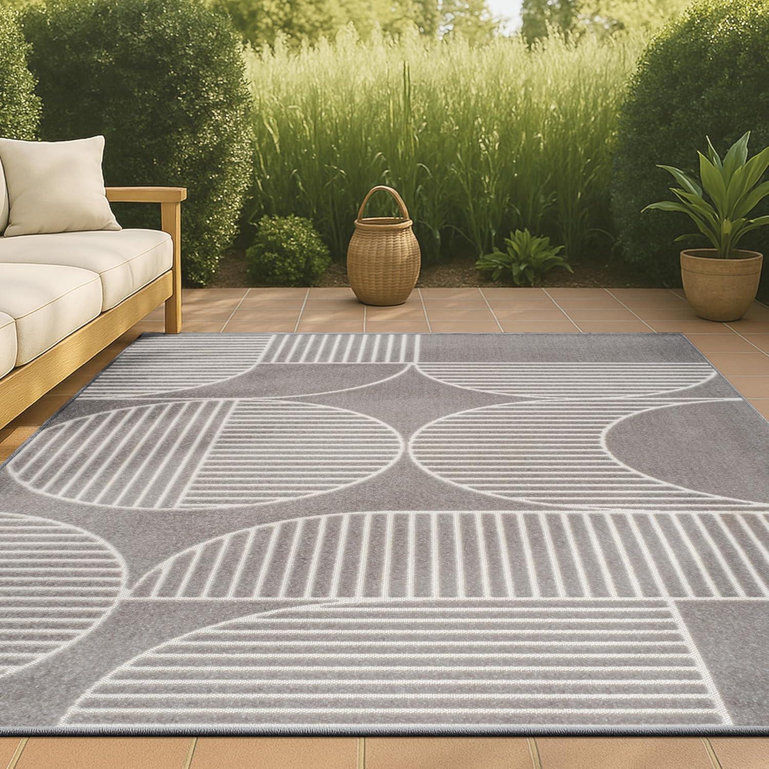 imageJONATHAN Y Nordby HighLow Arch Striped IvoryCream IndoorOutdoor Runner Rug 2x8 Modern Contemporary Geometric BohemianBedroomKitchenLiving RoomNon Shedding SCN104B28GrayCream