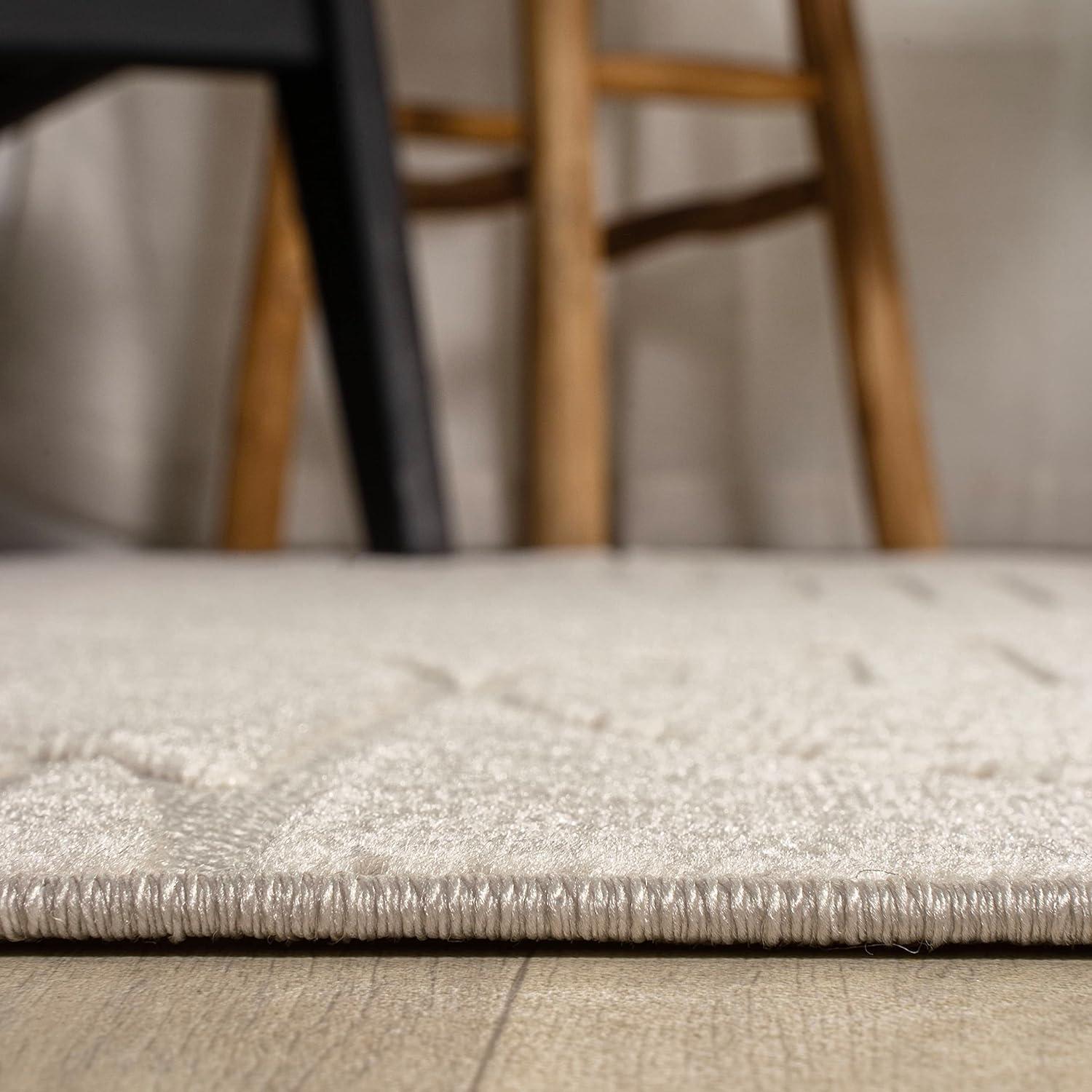 imageJONATHAN Y Nordby HighLow Arch Striped IvoryCream IndoorOutdoor Runner Rug 2x8 Modern Contemporary Geometric BohemianBedroomKitchenLiving RoomNon Shedding SCN104B28IvoryCream