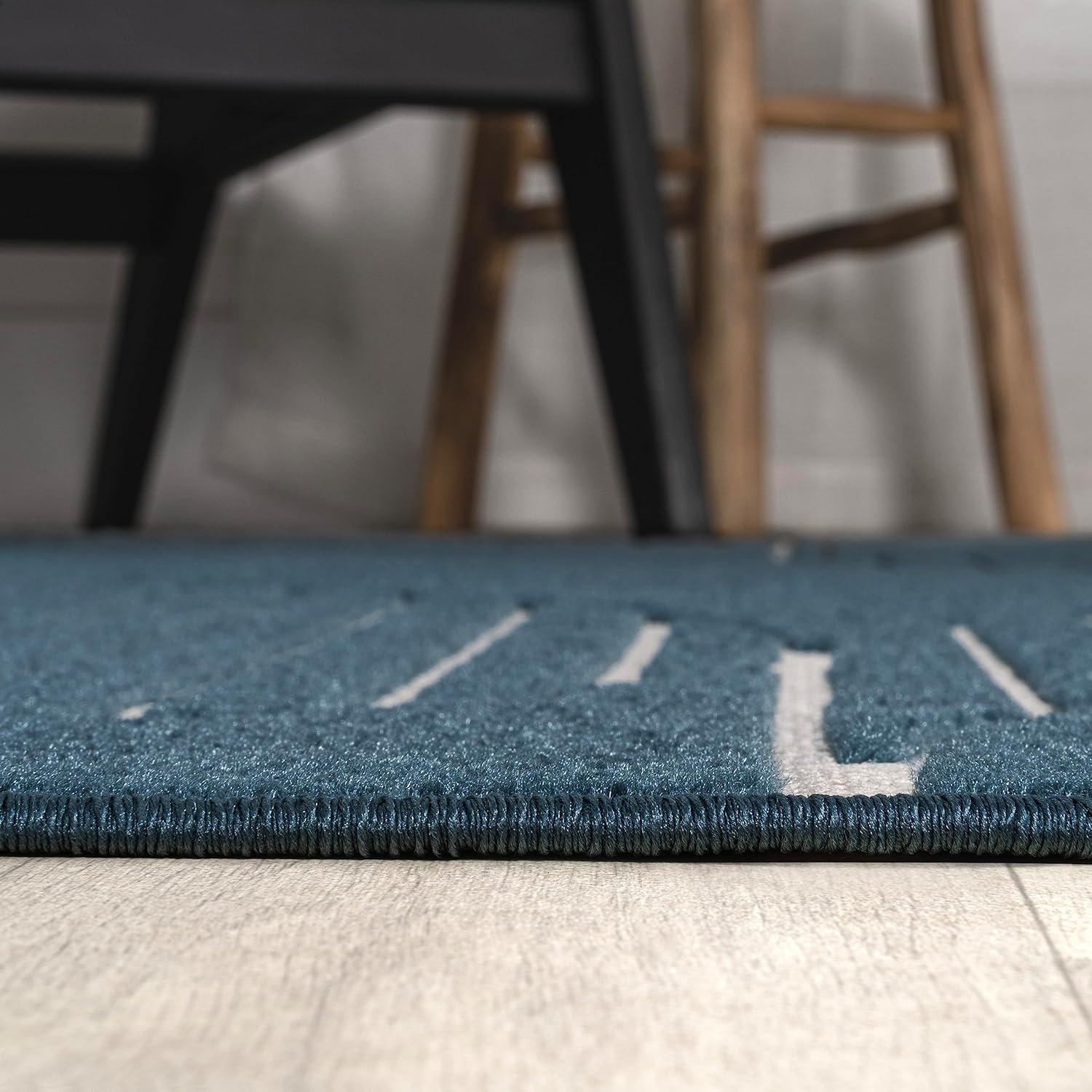 imageJONATHAN Y Nordby HighLow Arch Striped IvoryCream IndoorOutdoor Runner Rug 2x8 Modern Contemporary Geometric BohemianBedroomKitchenLiving RoomNon Shedding SCN104B28NavyCream