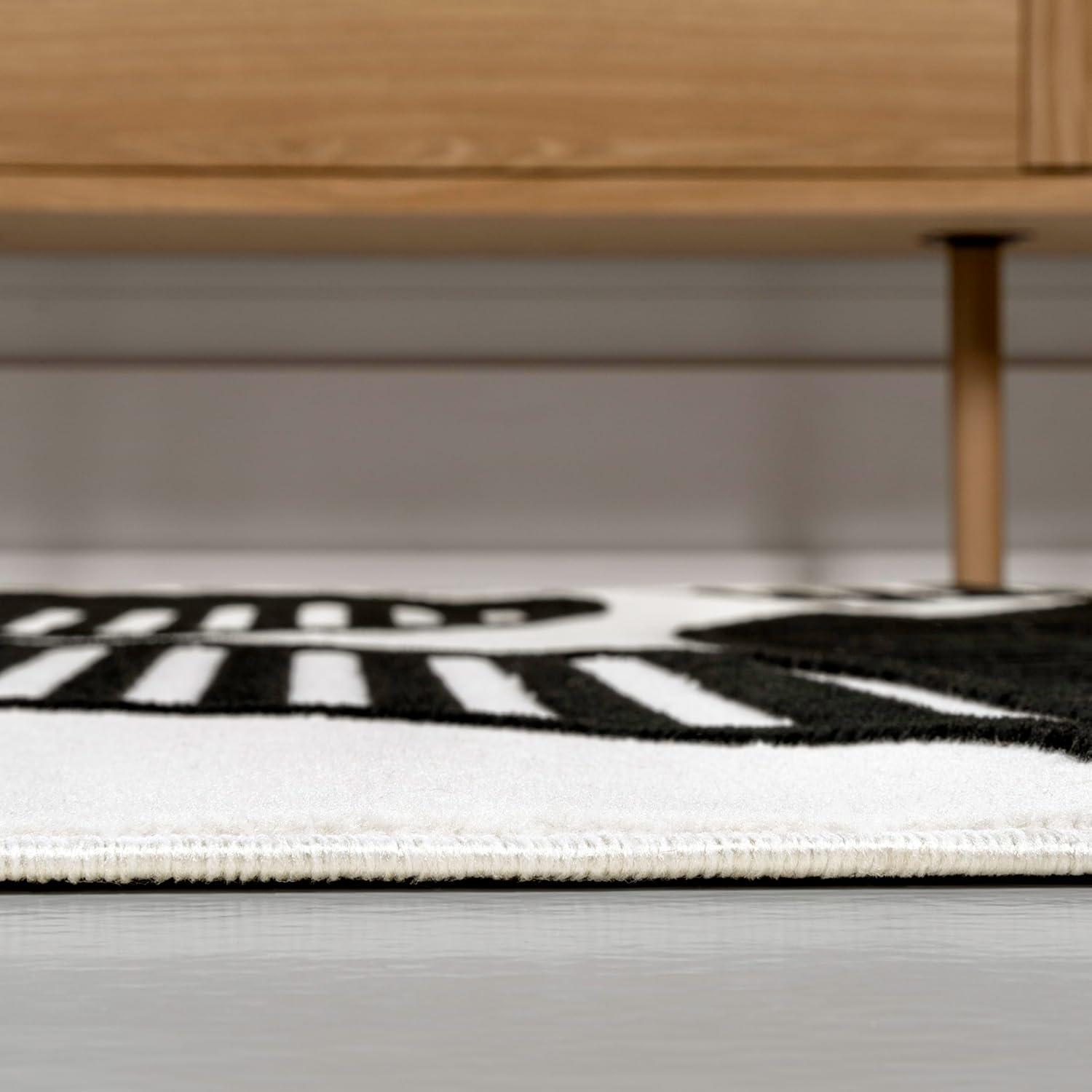 imageJONATHAN Y Nordby HighLow Arch Striped IvoryCream IndoorOutdoor Runner Rug 2x8 Modern Contemporary Geometric BohemianBedroomKitchenLiving RoomNon Shedding SCN104B28BlackWhite