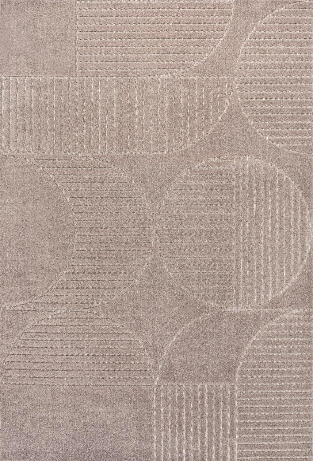 imageJONATHAN Y Nordby HighLow Arch Striped IvoryCream IndoorOutdoor Runner Rug 2x8 Modern Contemporary Geometric BohemianBedroomKitchenLiving RoomNon Shedding SCN104B28TaupeBeige