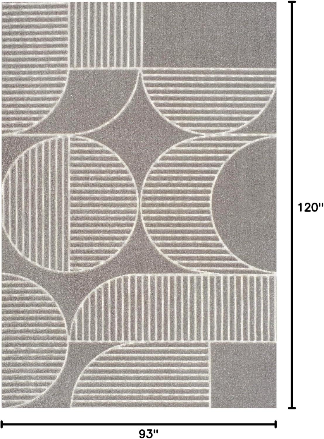 imageJONATHAN Y Nordby HighLow Arch Striped IvoryCream IndoorOutdoor Runner Rug 2x8 Modern Contemporary Geometric BohemianBedroomKitchenLiving RoomNon Shedding SCN104B28GrayCream