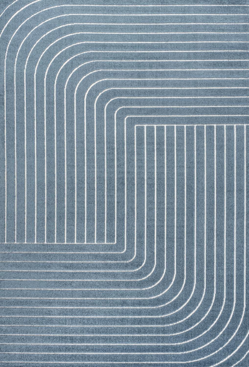 imageJONATHAN Y Odense HighLow Angle BeigeCream 8x10 IndoorOutdoor Area Rug for Patio Backyard Living Room Bedroom Office HoseWashable SCN101E8Dark BlueCream