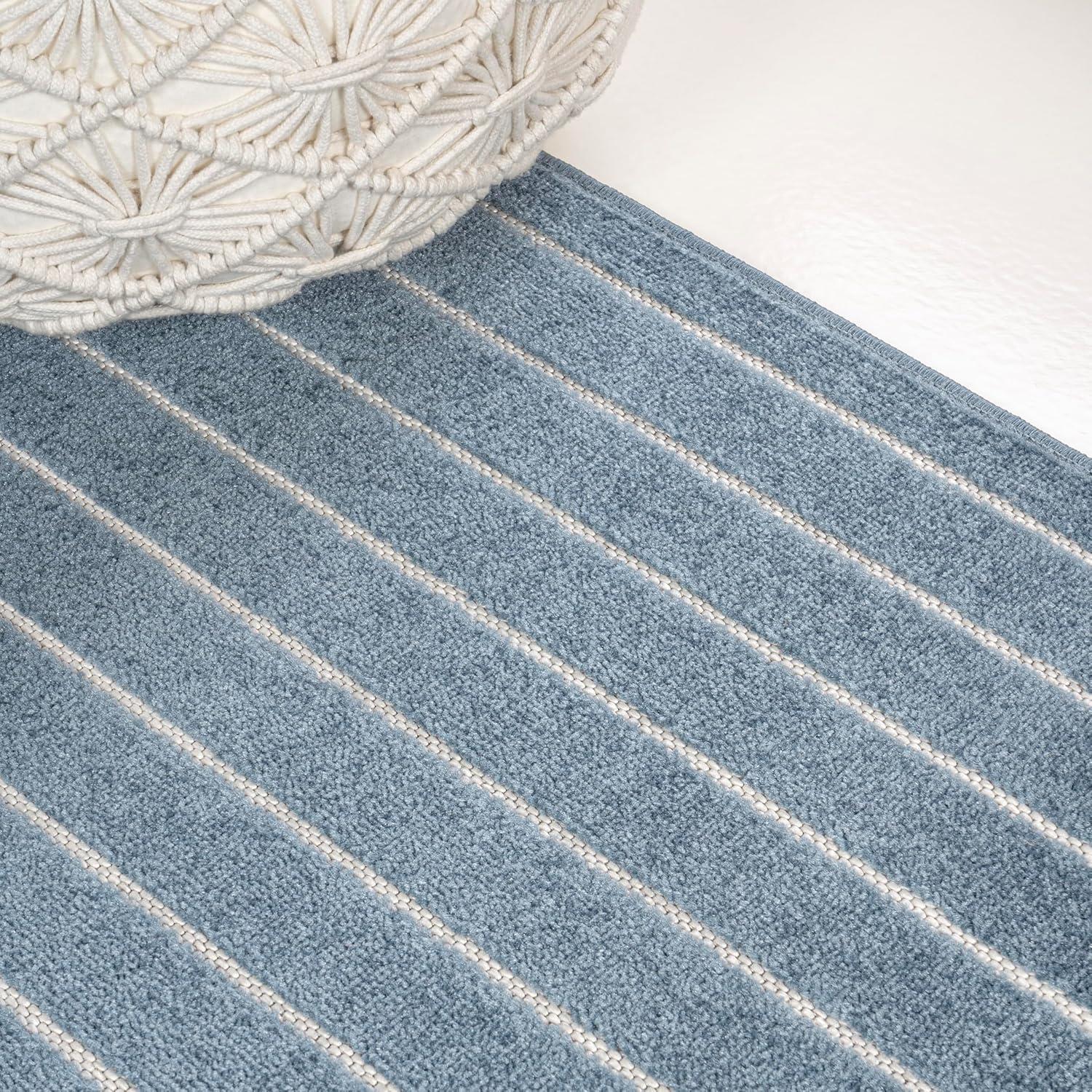 imageJONATHAN Y Odense HighLow Angle BeigeCream 8x10 IndoorOutdoor Area Rug for Patio Backyard Living Room Bedroom Office HoseWashable SCN101E8Dark BlueCream