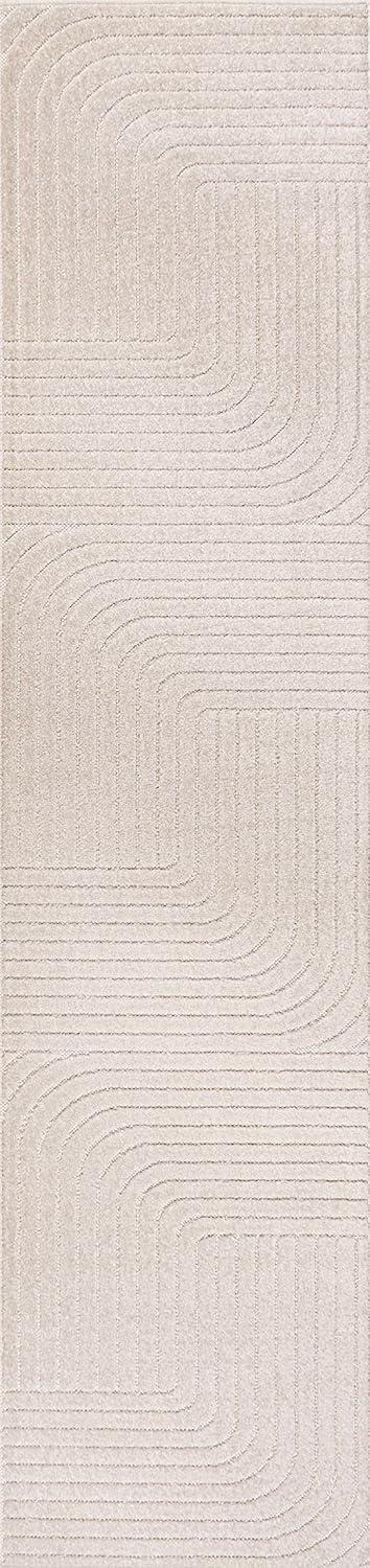 imageJONATHAN Y Odense HighLow Angle BeigeCream 8x10 IndoorOutdoor Area Rug for Patio Backyard Living Room Bedroom Office HoseWashable SCN101E8IvoryCream