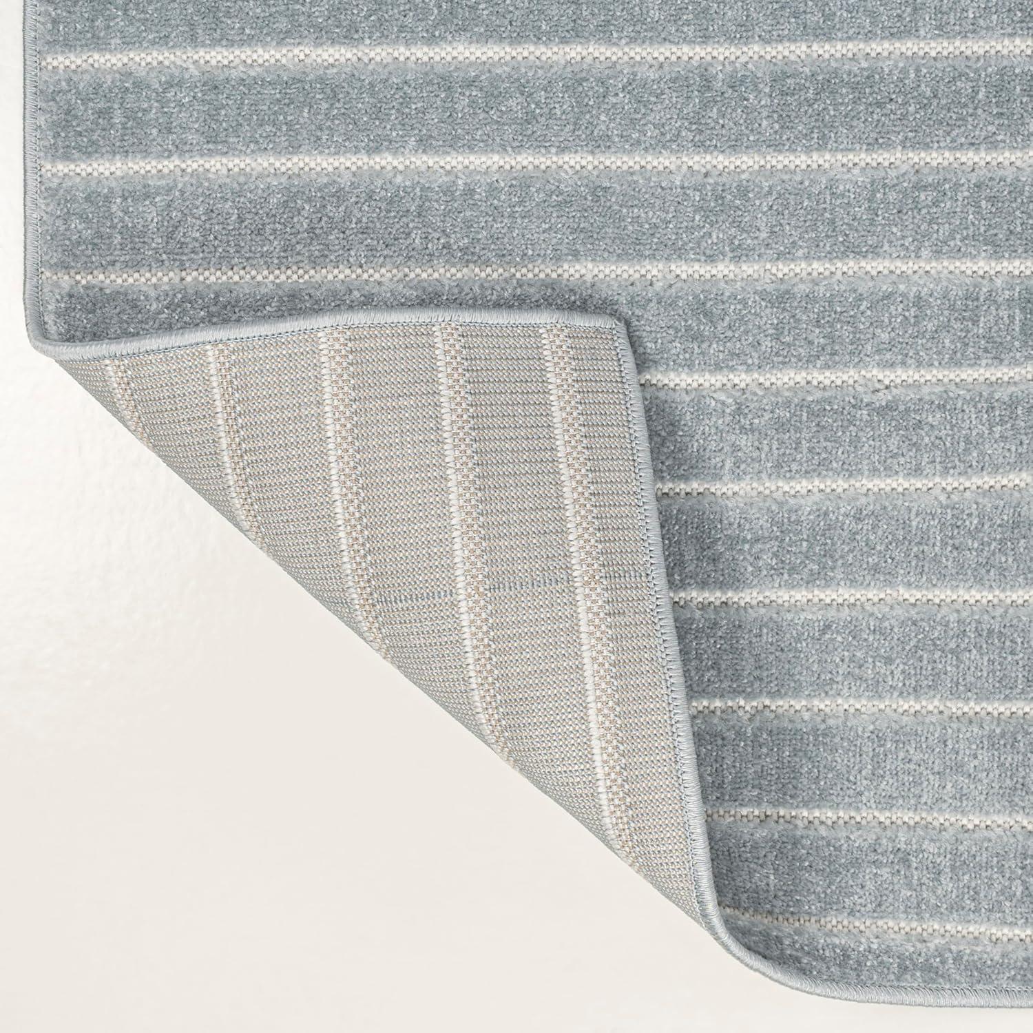 imageJONATHAN Y Odense HighLow Angle BeigeCream 8x10 IndoorOutdoor Area Rug for Patio Backyard Living Room Bedroom Office HoseWashable SCN101E8Light BlueCream