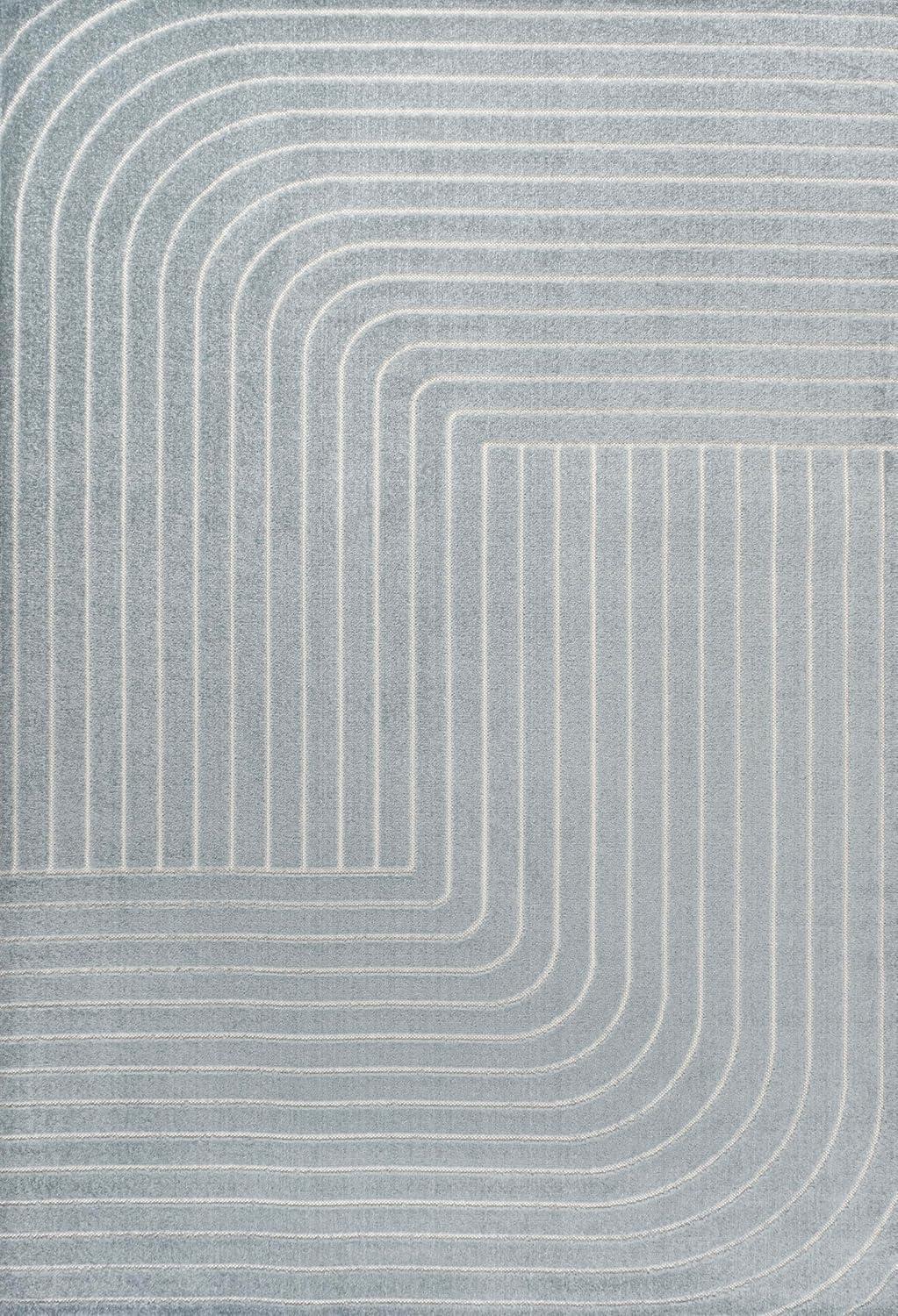 imageJONATHAN Y Odense HighLow Angle BeigeCream 8x10 IndoorOutdoor Area Rug for Patio Backyard Living Room Bedroom Office HoseWashable SCN101E8Light BlueCream