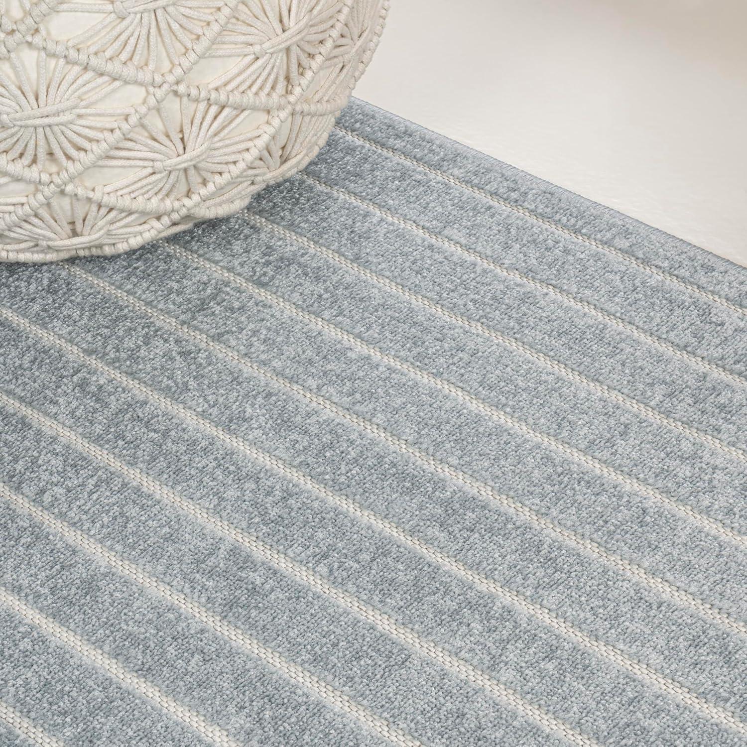 imageJONATHAN Y Odense HighLow Angle BeigeCream 8x10 IndoorOutdoor Area Rug for Patio Backyard Living Room Bedroom Office HoseWashable SCN101E8Light BlueCream