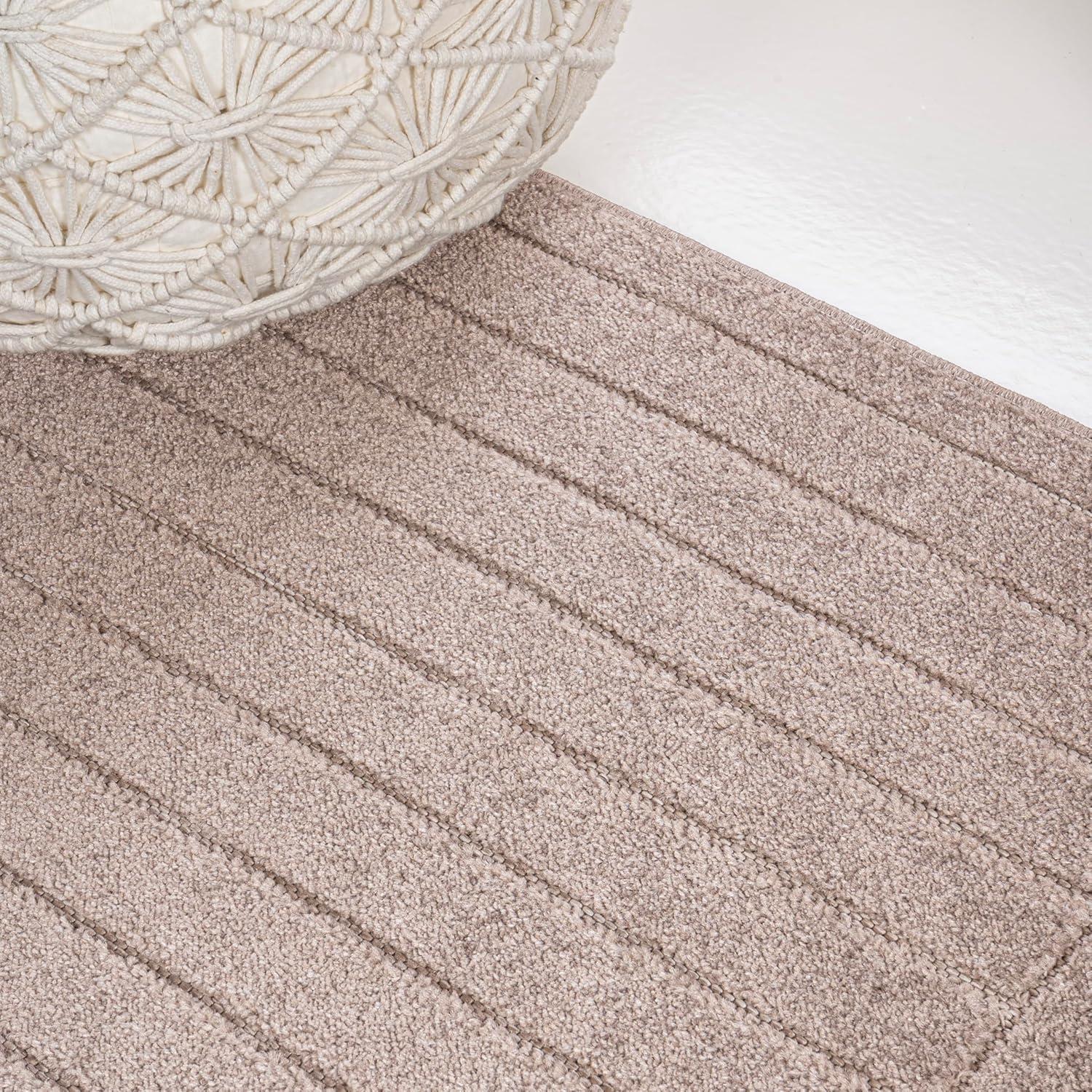 imageJONATHAN Y Odense HighLow Angle BeigeCream 8x10 IndoorOutdoor Area Rug for Patio Backyard Living Room Bedroom Office HoseWashable SCN101E8Light Taupe