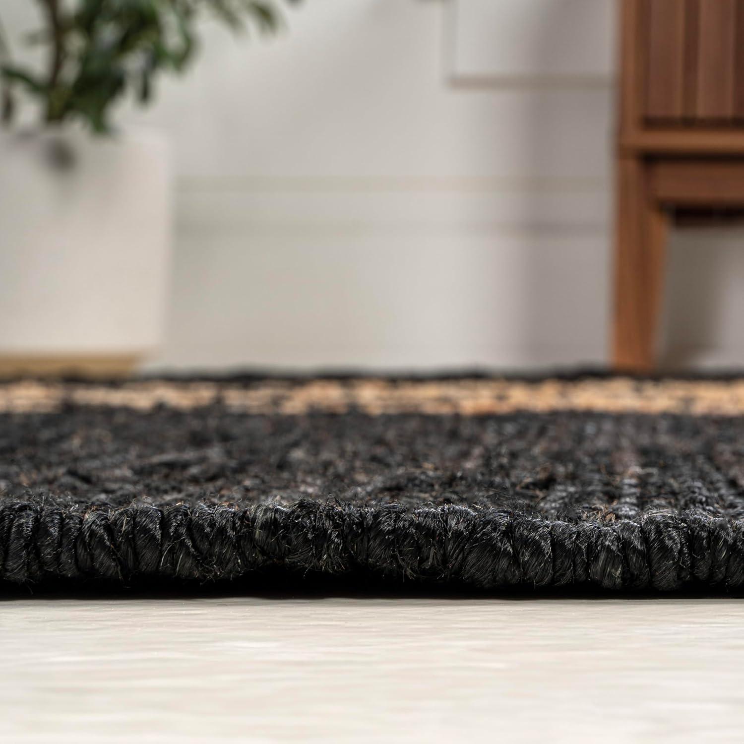 imageJONATHAN Y Olivier Wide Ticking Stripe Jute BlackNatural Indoor Area Rug 8x10 Rustic Farmhouse EasyCleaning for Living Room Bedroom Kitchen NonShedding NRF200B8BlackNatural