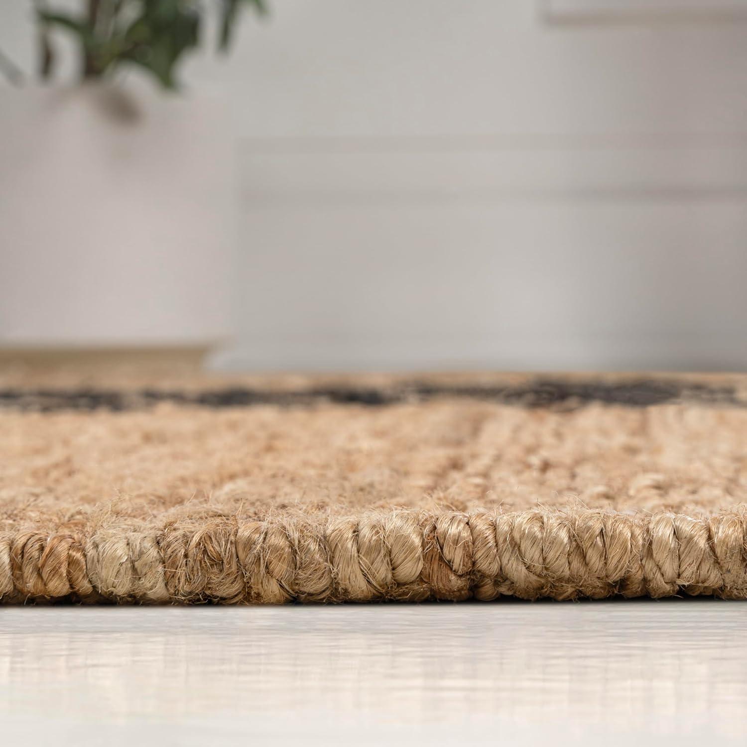 imageJONATHAN Y Olivier Wide Ticking Stripe Jute BlackNatural Indoor Area Rug 8x10 Rustic Farmhouse EasyCleaning for Living Room Bedroom Kitchen NonShedding NRF200B8NaturalBlack