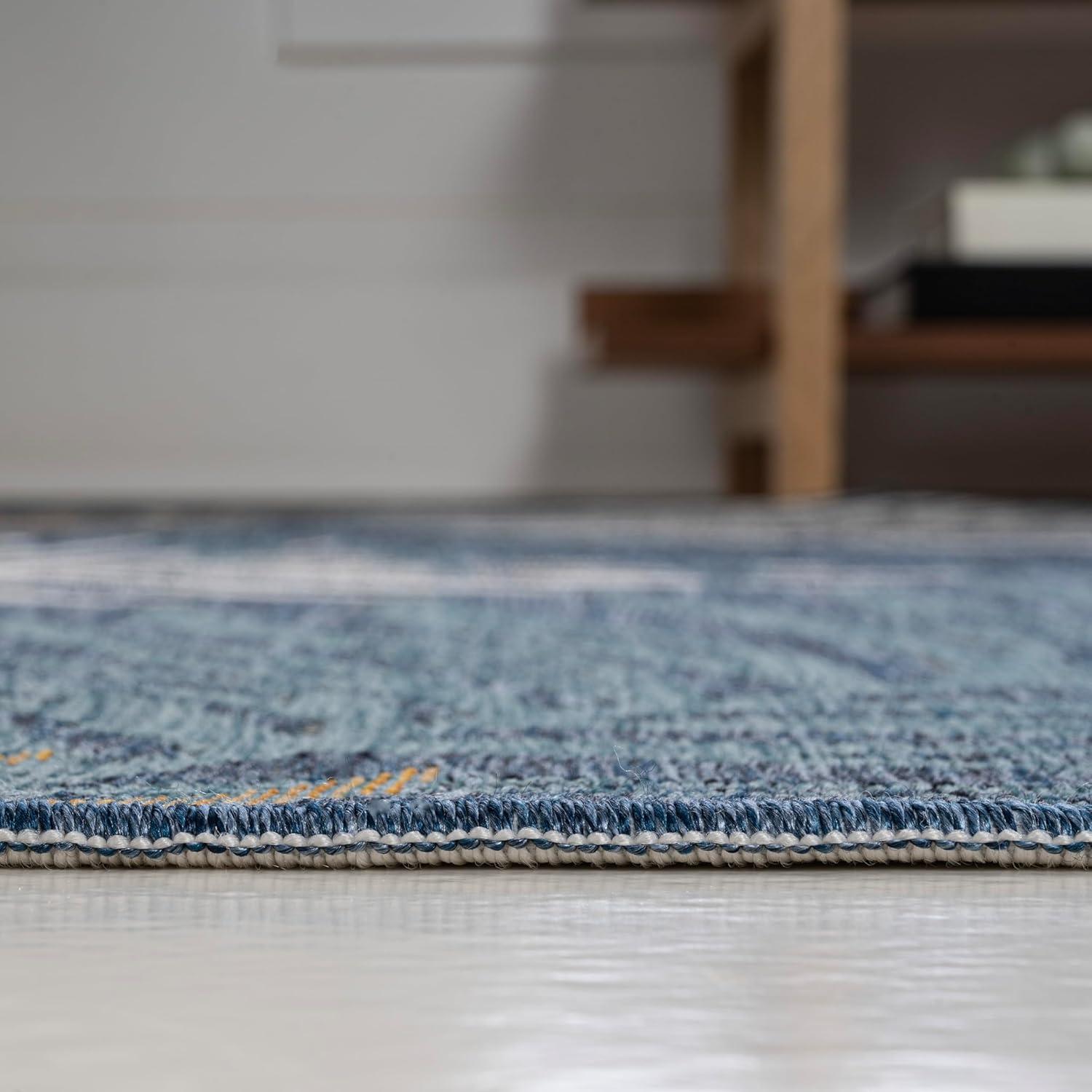 imageJONATHAN Y Palm Frond Reversible Washable Indoor Outdoor Area Rug 8X10 CreamNavy Calypso Coastal Casual for Backyard Patio Porch EasyCleaning High Traffic PetFriendly NonShedding SVH108A8CreamNavy