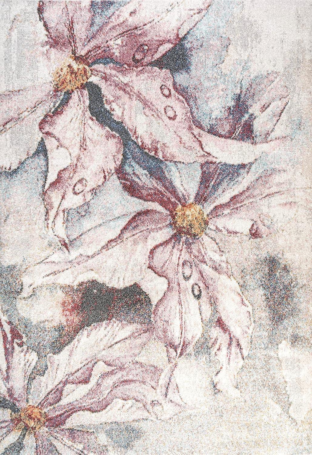 imageJONATHAN Y Pastello Muted Flowers PinkGray Runner Rug 2x8 Modern Contemporary EasyCleaning for Living Room Bedroom Kitchen Pet Friendly NonShedding CTP204A28PinkGray