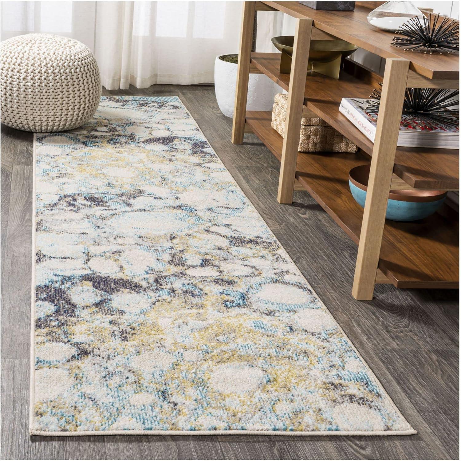imageJONATHAN Y Pebble Marbled Abstract Dark GrayBlue Runner Rug 2x8 Contemporary Transitional EasyCleaning for Living Room Bedroom Kitchen Pet Friendly NonShedding CTP113A28Dark GrayBlue