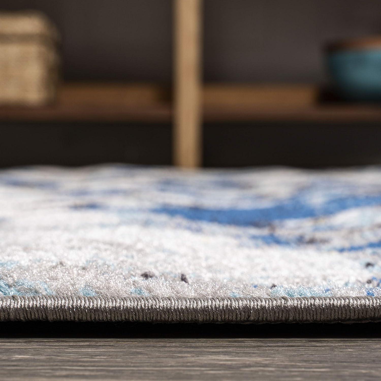 imageJONATHAN Y Pebble Marbled Abstract Dark GrayBlue Runner Rug 2x8 Contemporary Transitional EasyCleaning for Living Room Bedroom Kitchen Pet Friendly NonShedding CTP113A28Dark GrayBlue