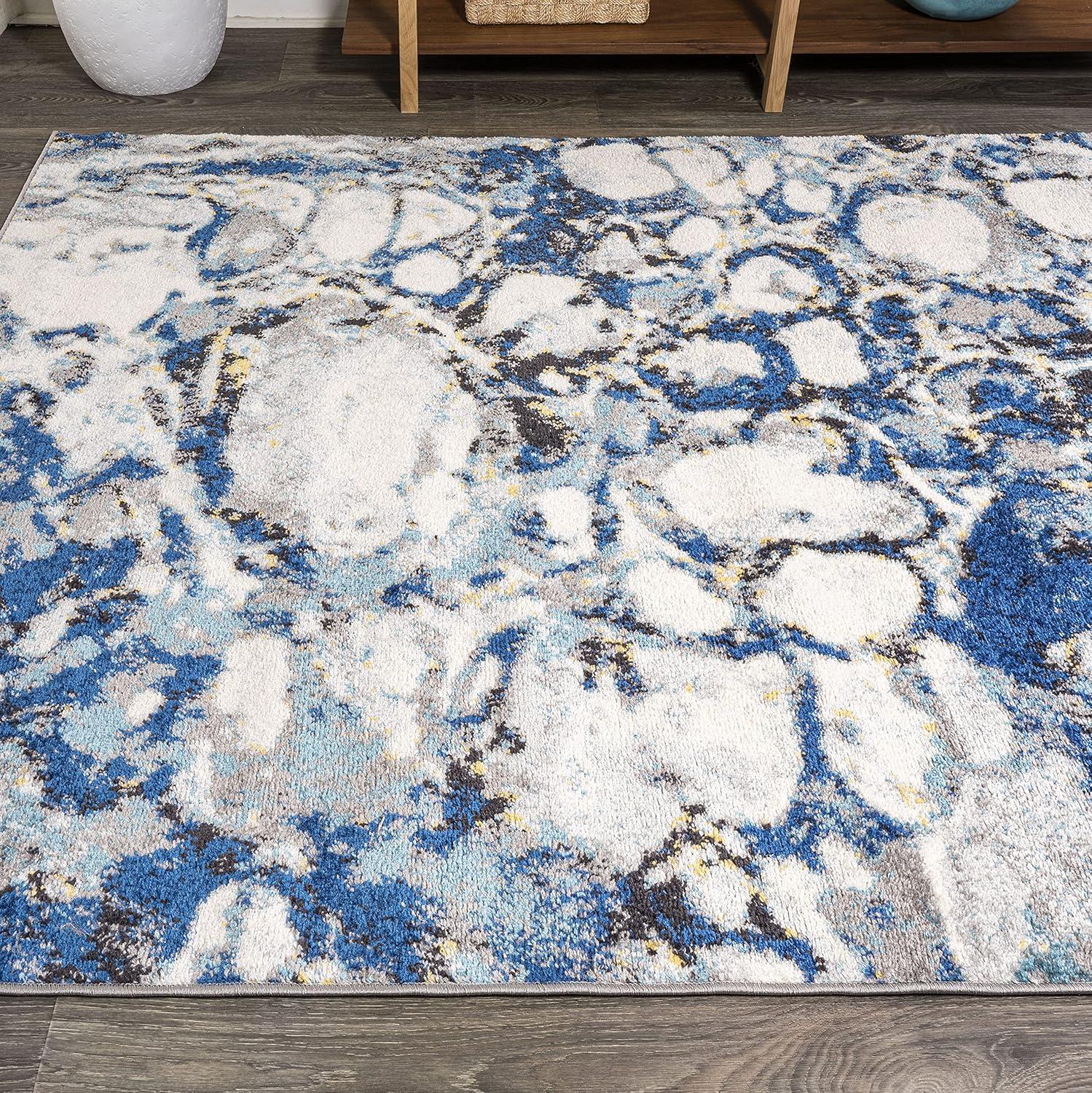 imageJONATHAN Y Pebble Marbled Abstract Dark GrayBlue Runner Rug 2x8 Contemporary Transitional EasyCleaning for Living Room Bedroom Kitchen Pet Friendly NonShedding CTP113A28Dark GrayBlue