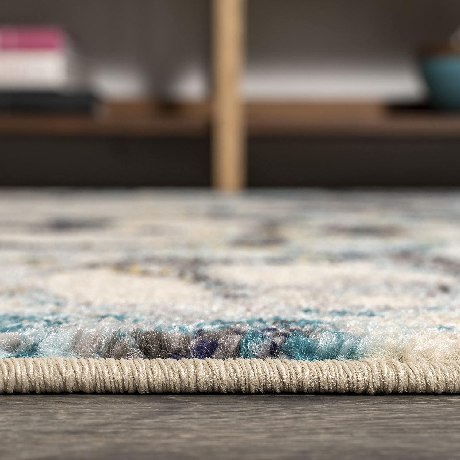 imageJONATHAN Y Pebble Marbled Abstract Dark GrayBlue Runner Rug 2x8 Contemporary Transitional EasyCleaning for Living Room Bedroom Kitchen Pet Friendly NonShedding CTP113A28BlueBeige