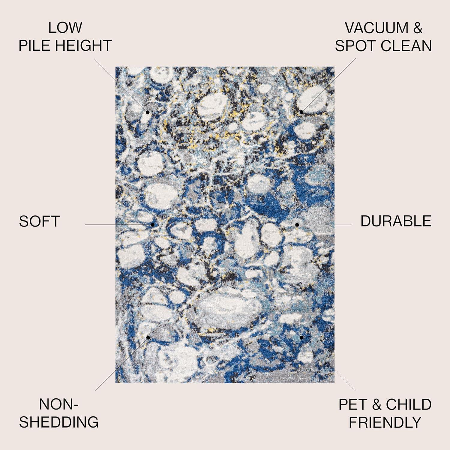 imageJONATHAN Y Pebble Marbled Abstract Dark GrayBlue Runner Rug 2x8 Contemporary Transitional EasyCleaning for Living Room Bedroom Kitchen Pet Friendly NonShedding CTP113A28Dark GrayBlue