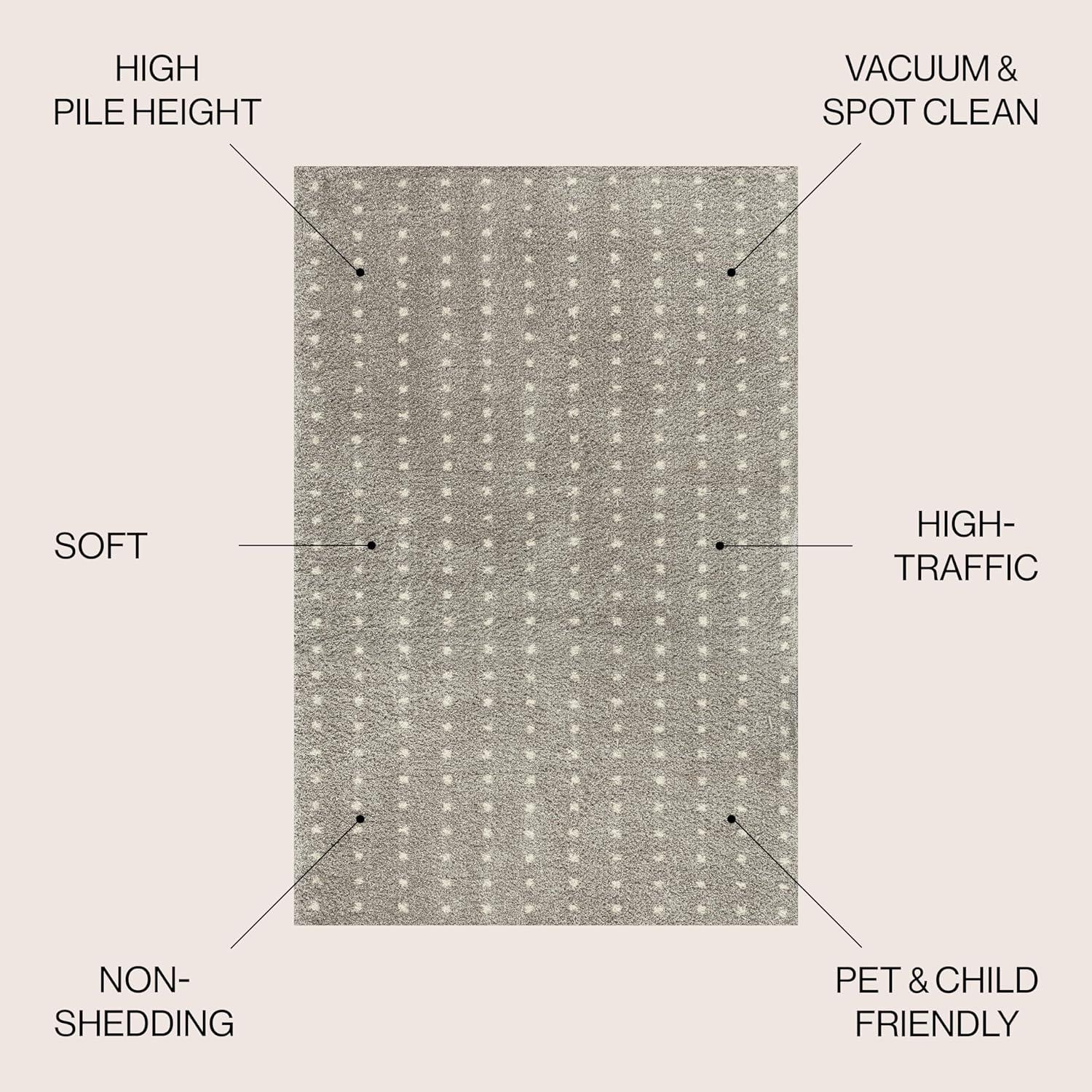 imageJONATHAN Y Pele Modern Geometric Dot Shag WhiteGray Runner Rug 2x8 Bohemian Contemporary EasyCleaning for Living Room Bedroom Kitchen Pet Friendly NonShedding MOH400A28GrayIvory