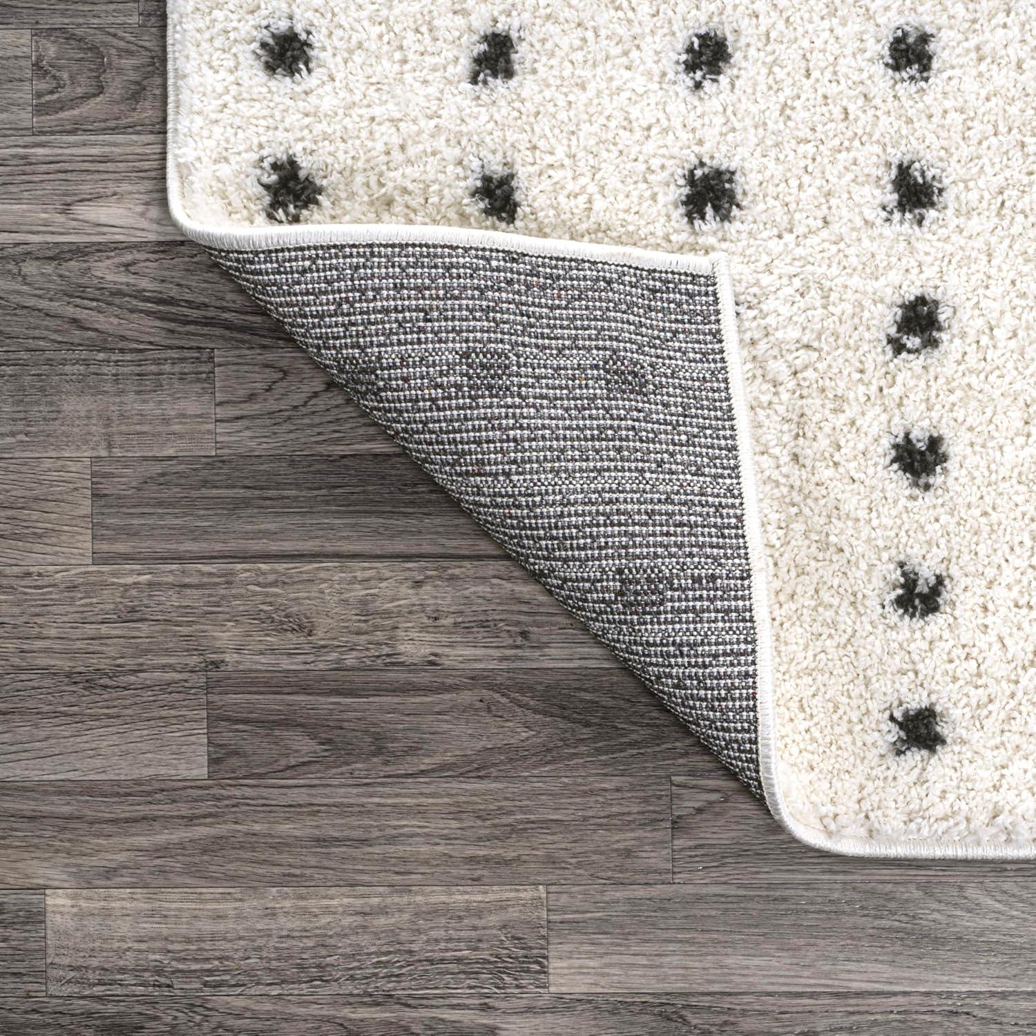 imageJONATHAN Y Pele Modern Geometric Dot Shag WhiteGray Runner Rug 2x8 Bohemian Contemporary EasyCleaning for Living Room Bedroom Kitchen Pet Friendly NonShedding MOH400A28WhiteGray