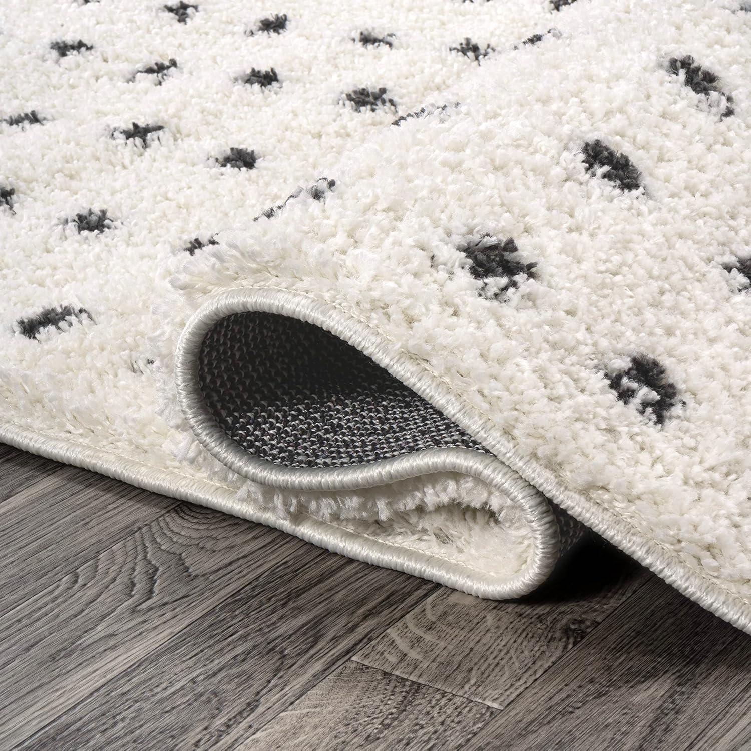 imageJONATHAN Y Pele Modern Geometric Dot Shag WhiteGray Runner Rug 2x8 Bohemian Contemporary EasyCleaning for Living Room Bedroom Kitchen Pet Friendly NonShedding MOH400A28WhiteGray