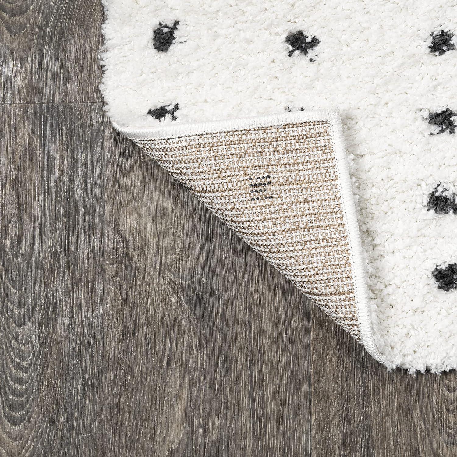 imageJONATHAN Y Pele Modern Geometric Dot Shag WhiteGray Runner Rug 2x8 Bohemian Contemporary EasyCleaning for Living Room Bedroom Kitchen Pet Friendly NonShedding MOH400A28WhiteGray