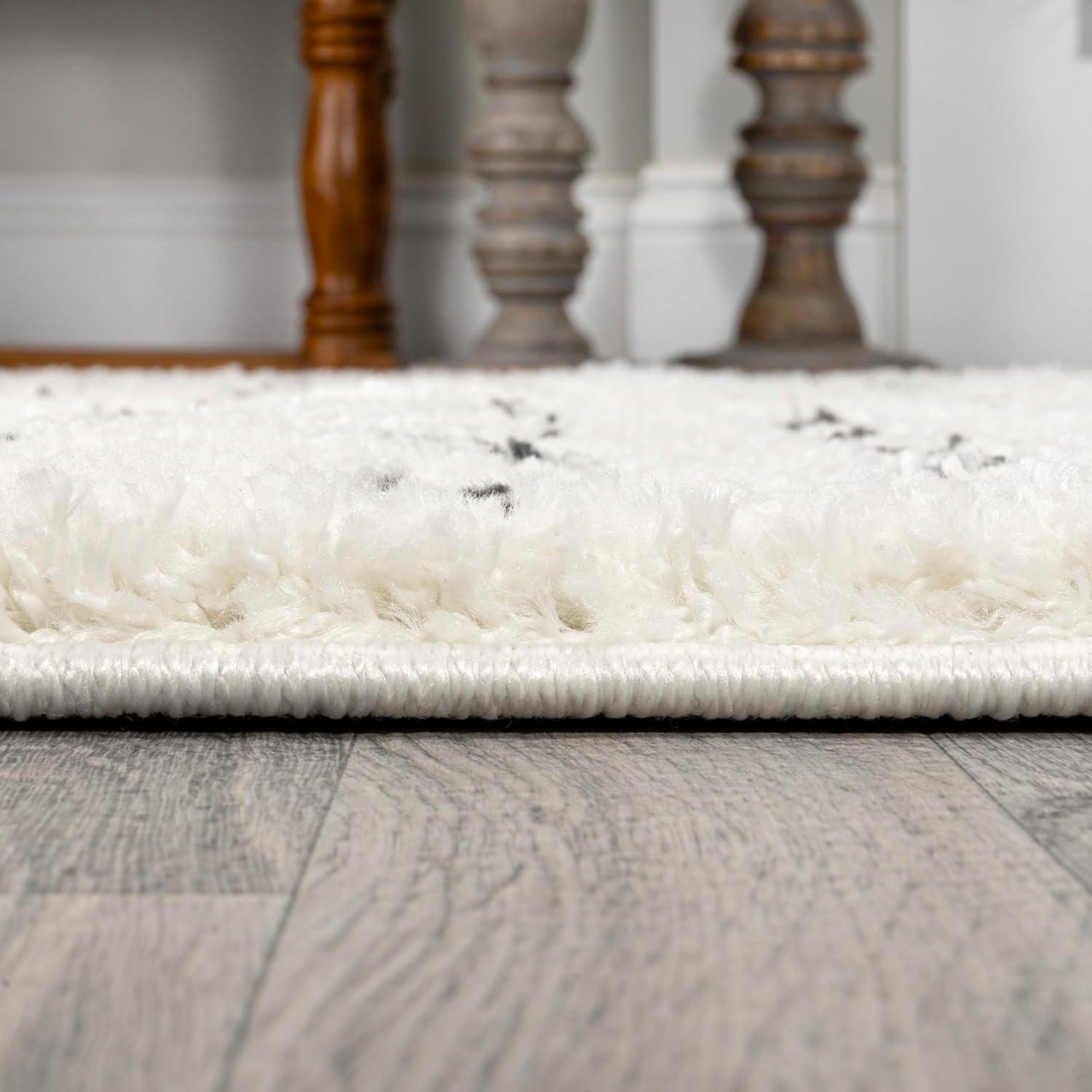 imageJONATHAN Y Pele Modern Geometric Dot Shag WhiteGray Runner Rug 2x8 Bohemian Contemporary EasyCleaning for Living Room Bedroom Kitchen Pet Friendly NonShedding MOH400A28WhiteGray