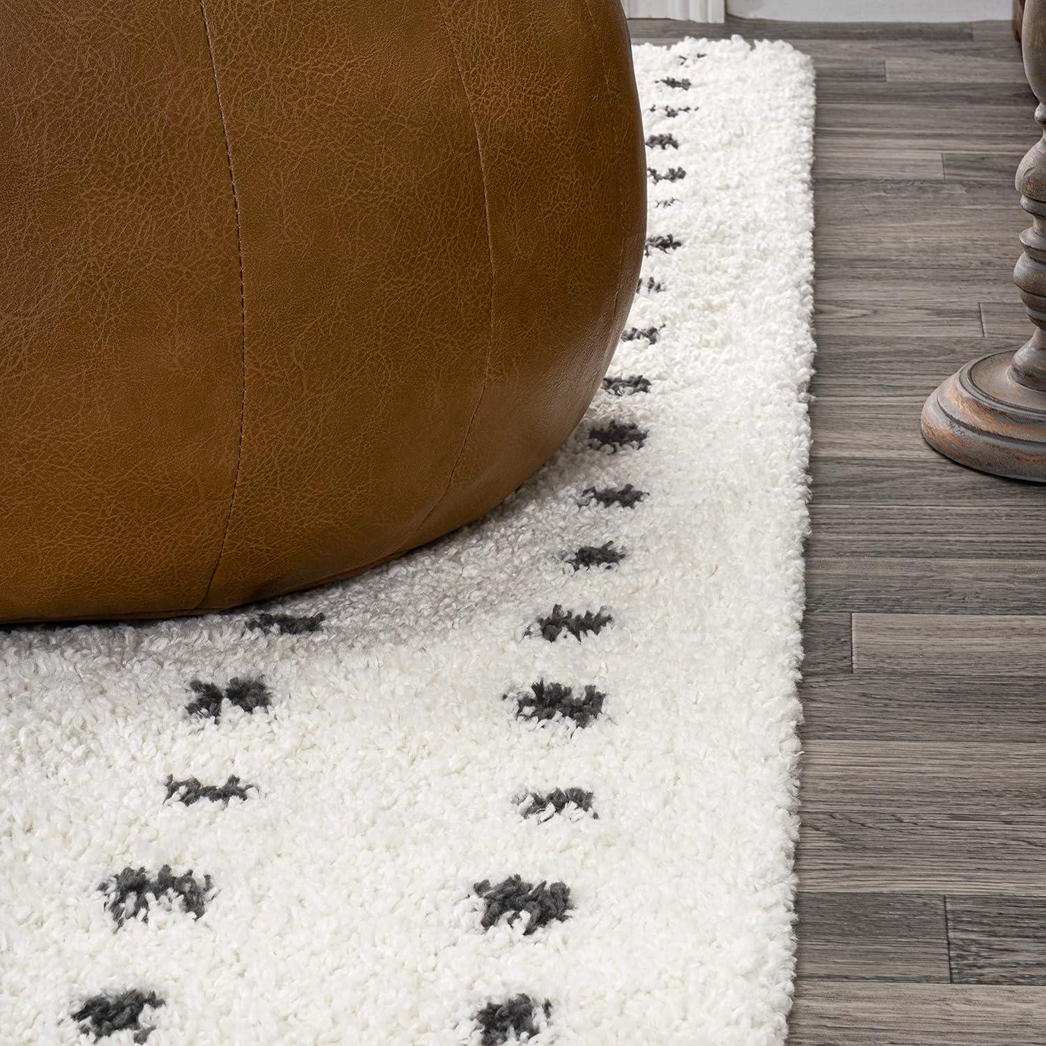 imageJONATHAN Y Pele Modern Geometric Dot Shag WhiteGray Runner Rug 2x8 Bohemian Contemporary EasyCleaning for Living Room Bedroom Kitchen Pet Friendly NonShedding MOH400A28WhiteGray