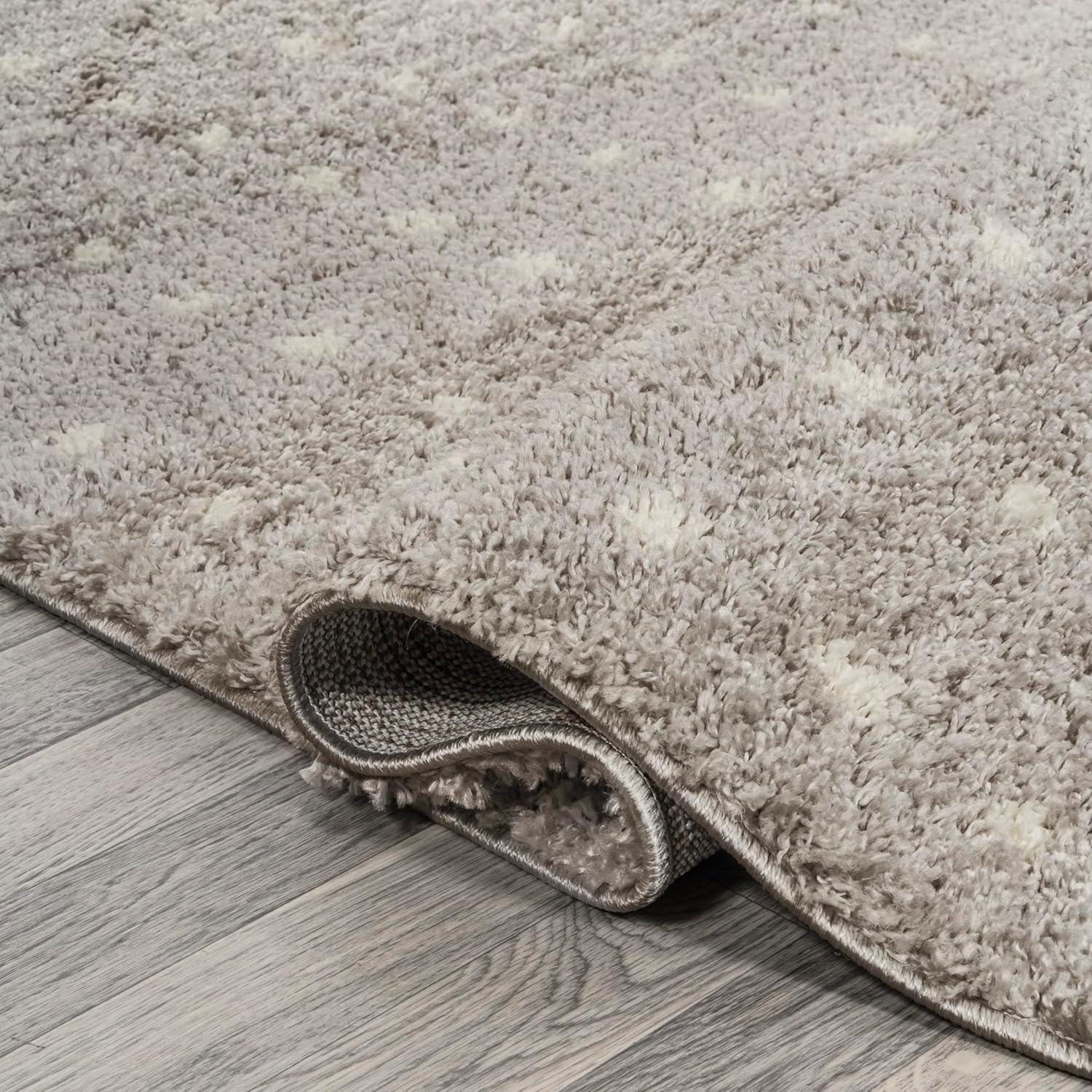 imageJONATHAN Y Pele Modern Geometric Dot Shag WhiteGray Runner Rug 2x8 Bohemian Contemporary EasyCleaning for Living Room Bedroom Kitchen Pet Friendly NonShedding MOH400A28GrayIvory