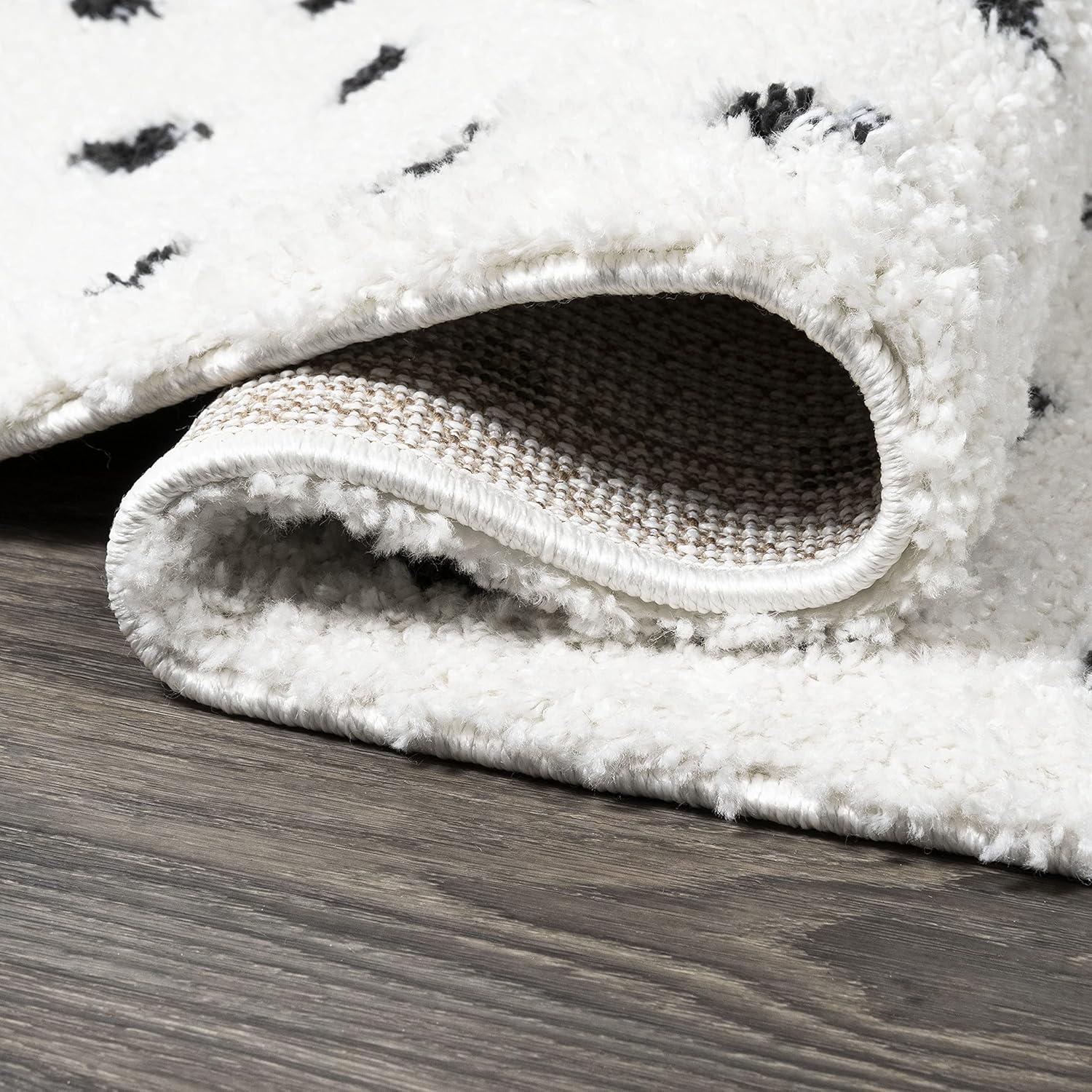 imageJONATHAN Y Pele Modern Geometric Dot Shag WhiteGray Runner Rug 2x8 Bohemian Contemporary EasyCleaning for Living Room Bedroom Kitchen Pet Friendly NonShedding MOH400A28WhiteGray